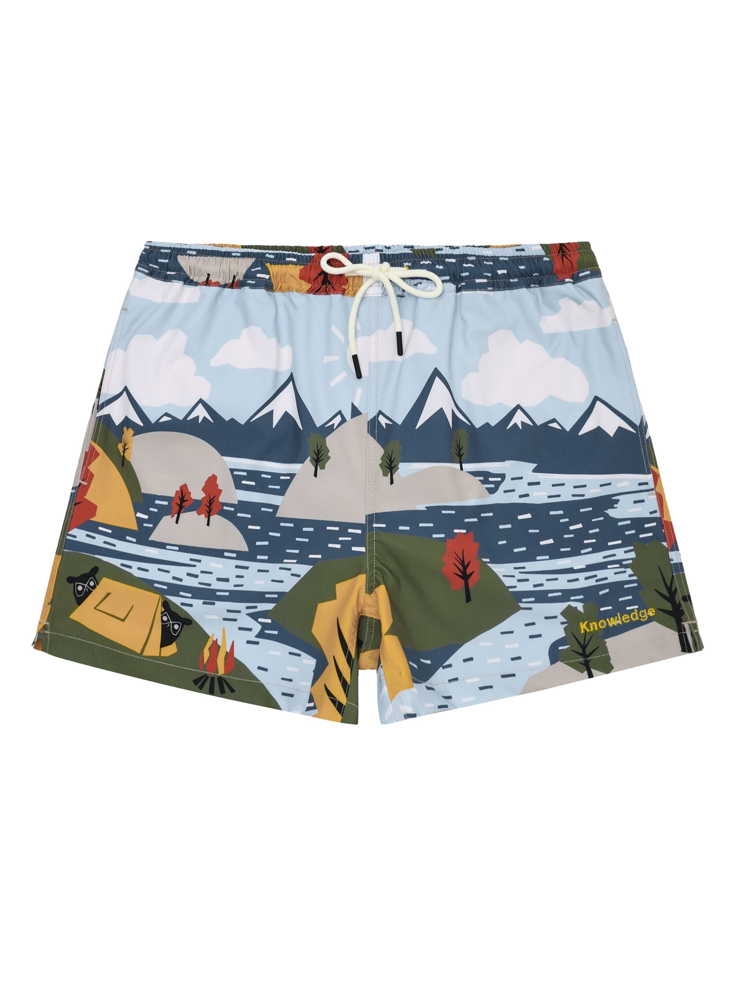 Mittellange Badehose mit Prints aus recyceltem Polyester