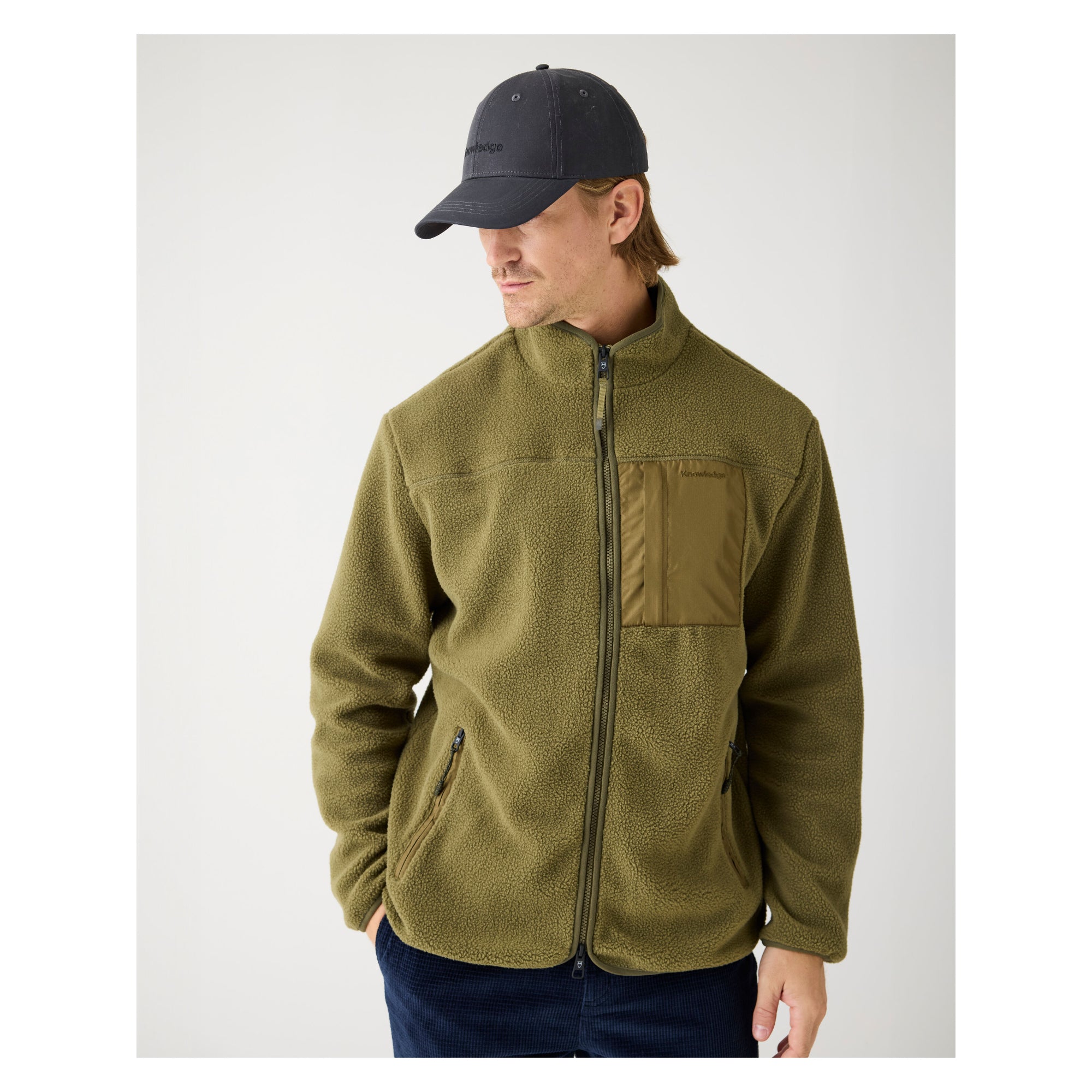 Lockere Fleecejacke mit Reißverschluss - receycelt - GRS/Vegan