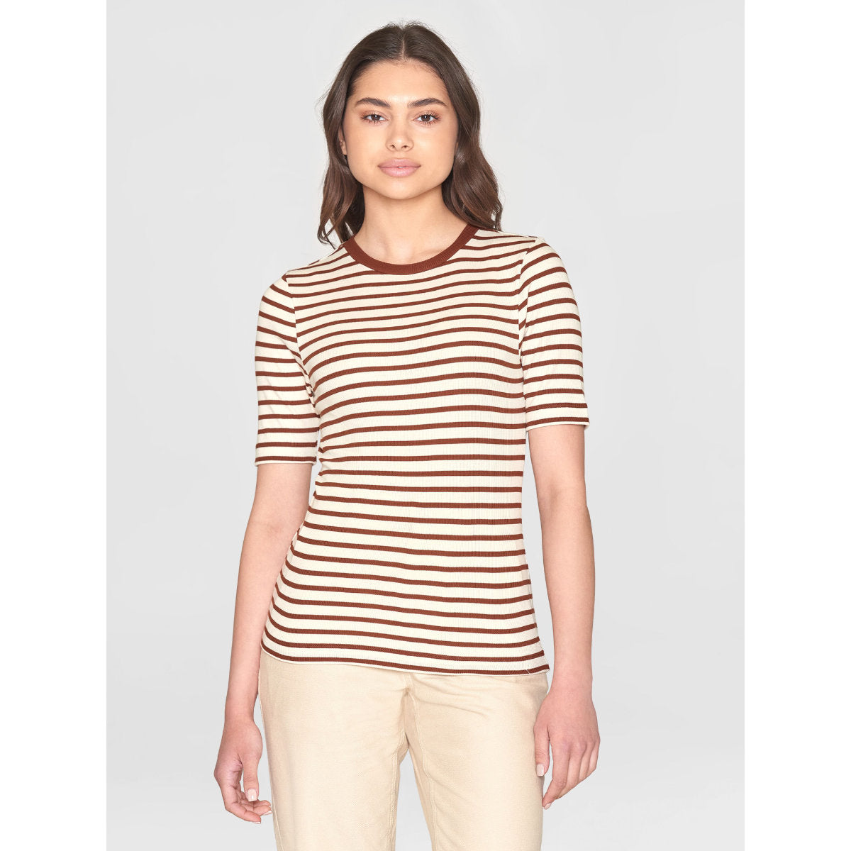 T-Shirt STRIPED RIB aus Bio-Baumwolle