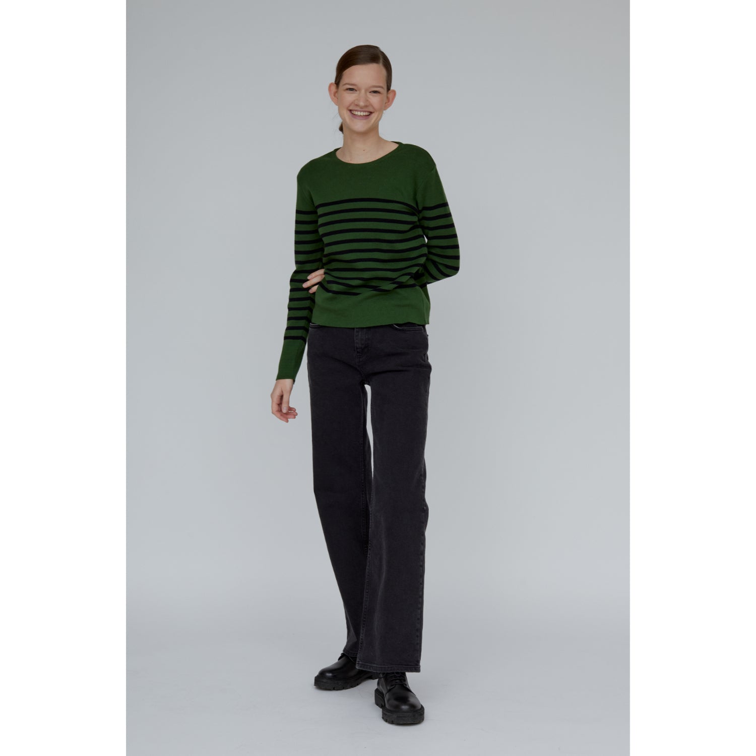 Gestreiftes Langarmshirt ELLA aus Bio-Baumwolle