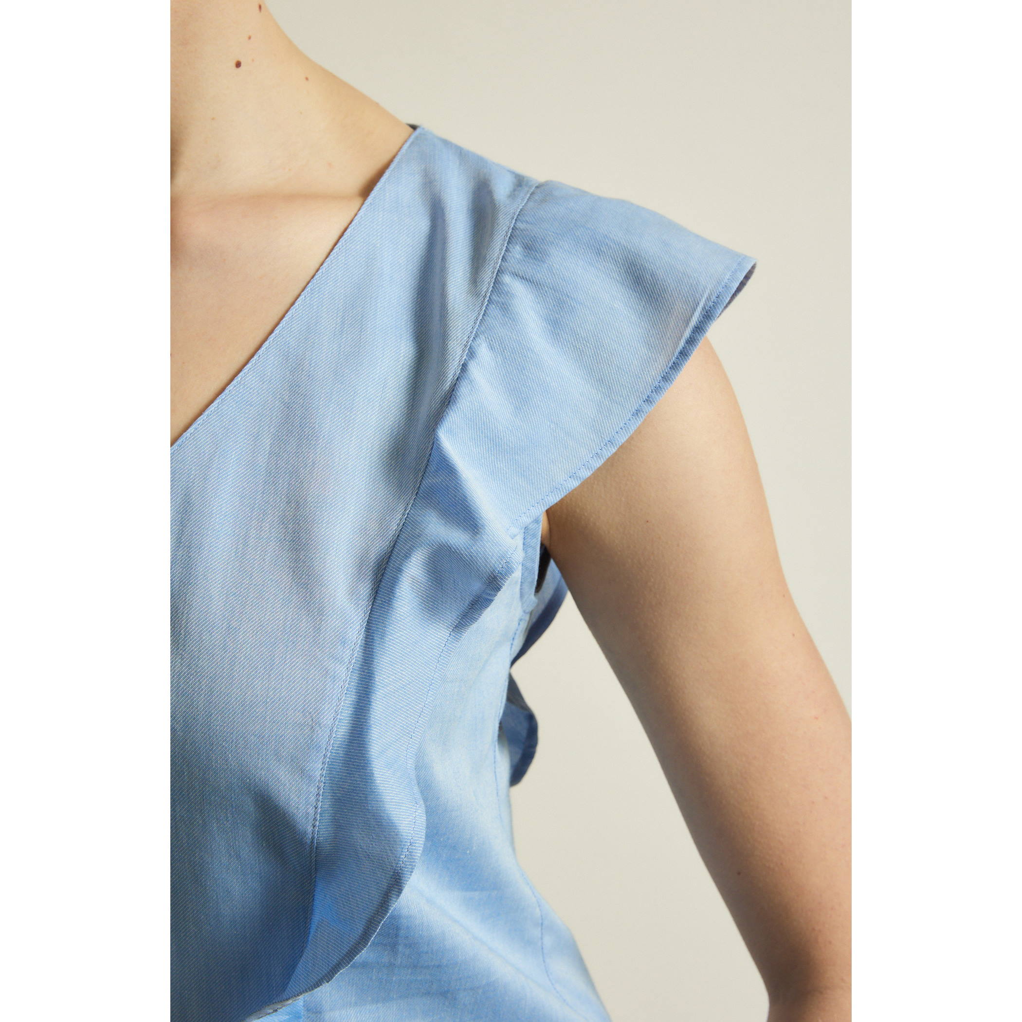 Chambray Blusentop aus Bio-Baumwolle