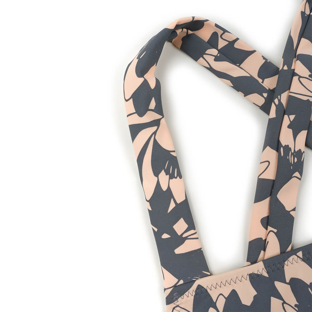 Bikini Surf Top GRAU-APRICOT mit ECONYL®