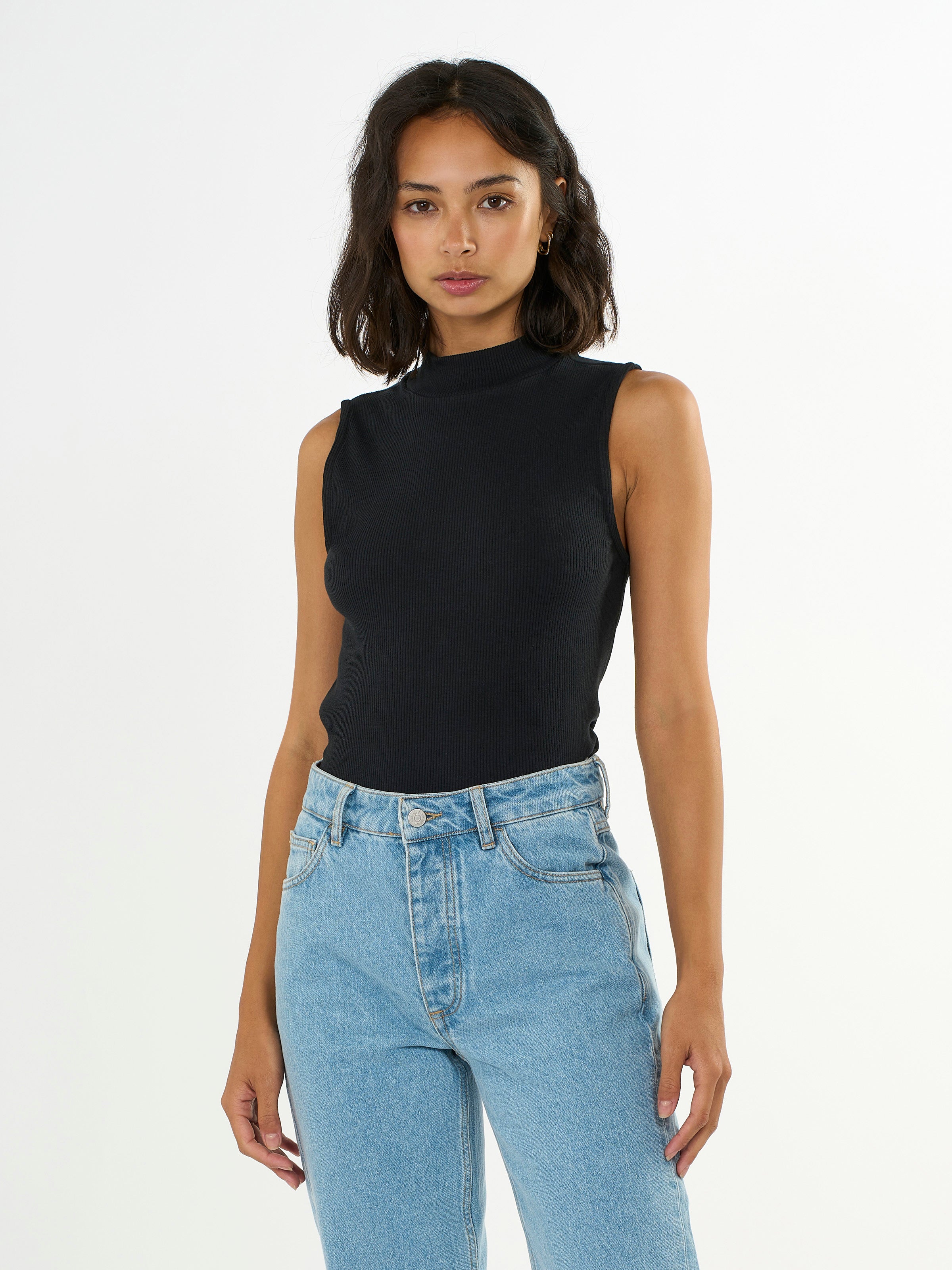 Ripptop HIGH NECK aus Bio-Baumwolle