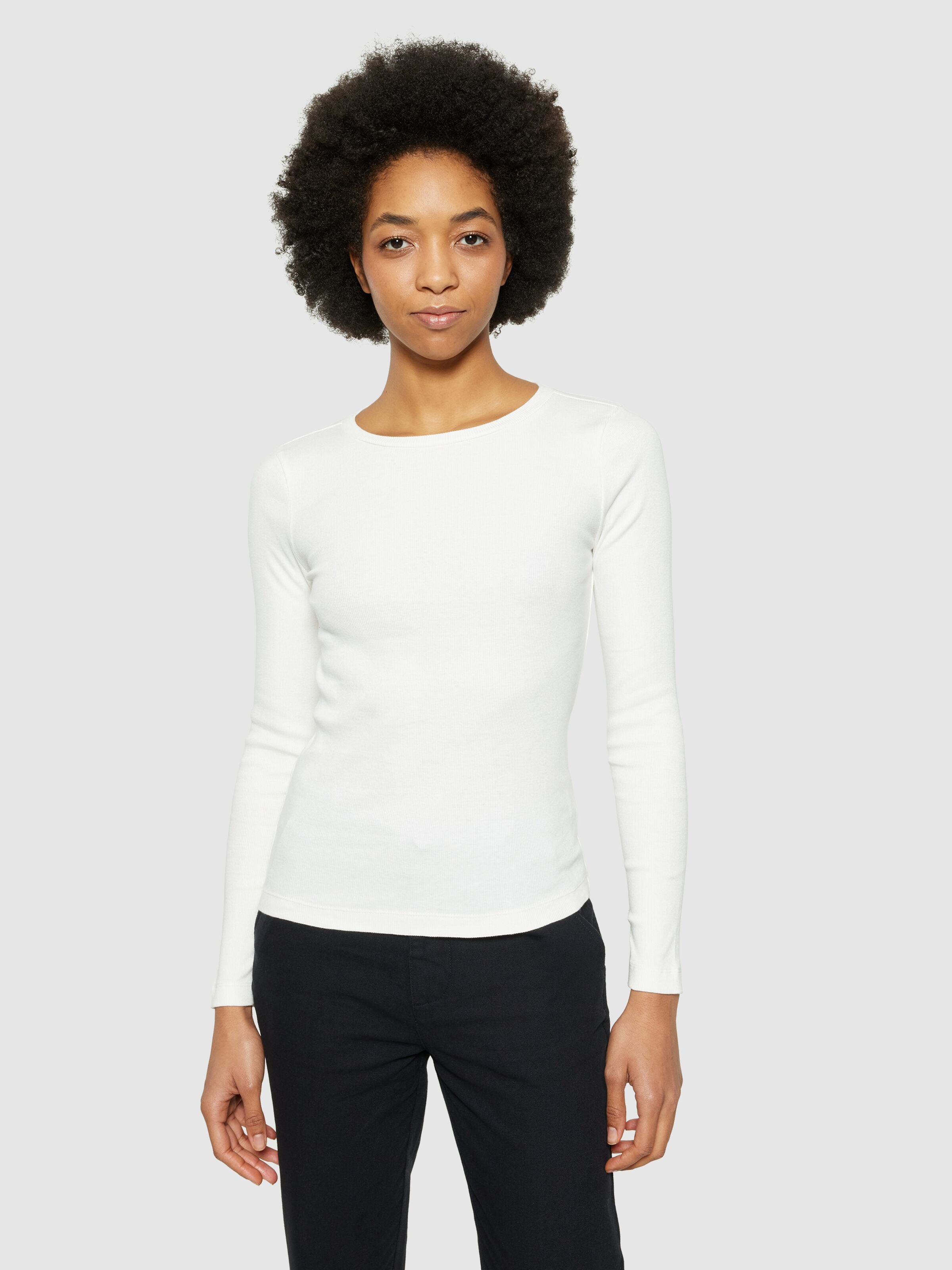 Langarmshirt RIB SCOOP NECK aus Bio-Baumwolle