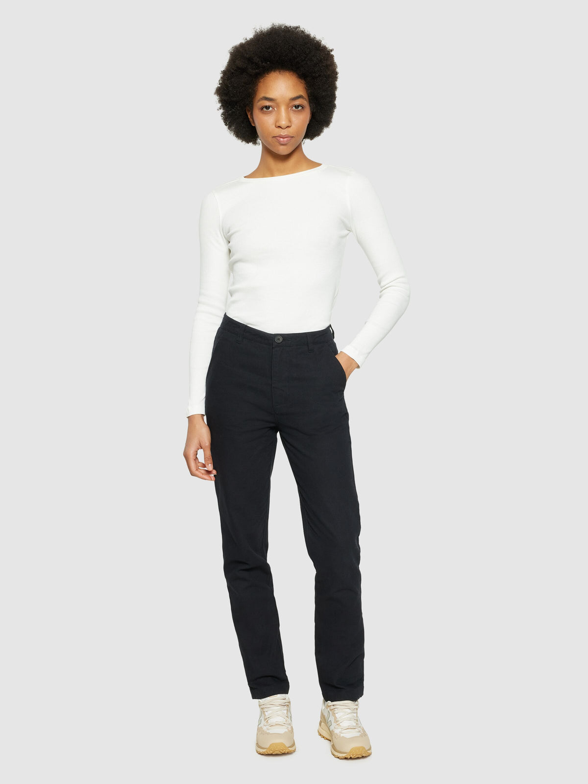 Langarmshirt RIB SCOOP NECK aus Bio-Baumwolle
