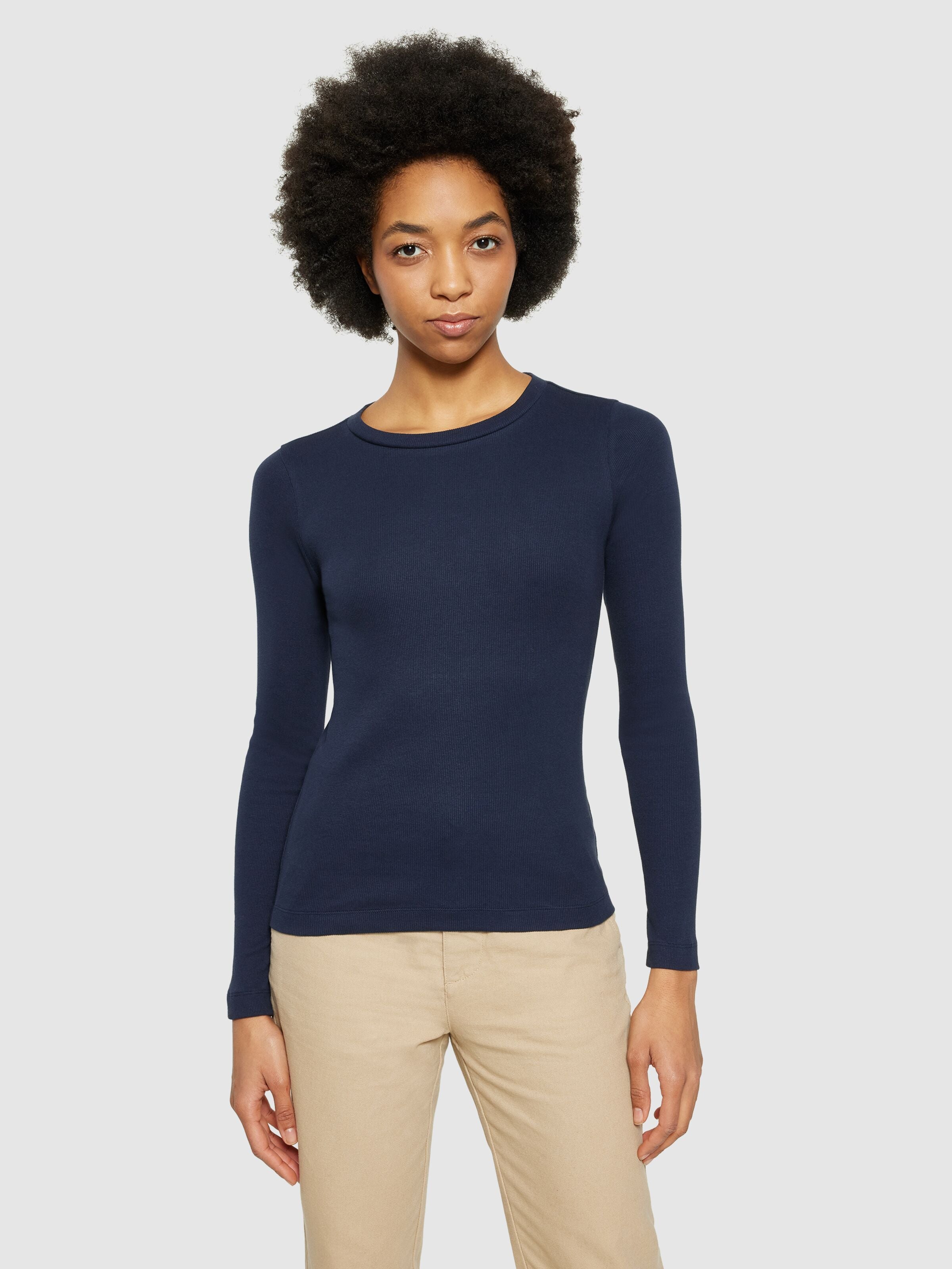 Langarmshirt RIB SCOOP NECK aus Bio-Baumwolle