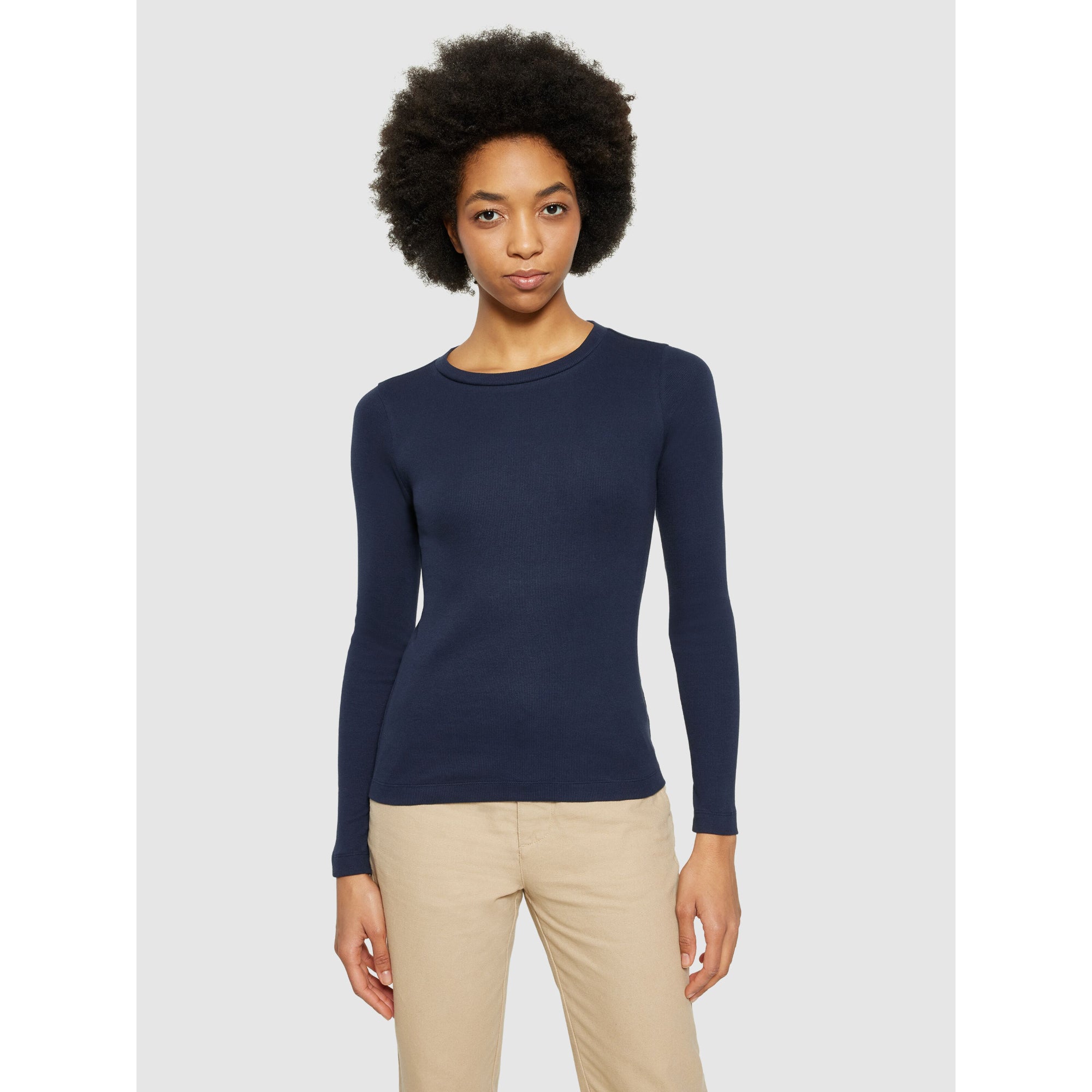 Langarmshirt RIB SCOOP NECK aus Bio-Baumwolle