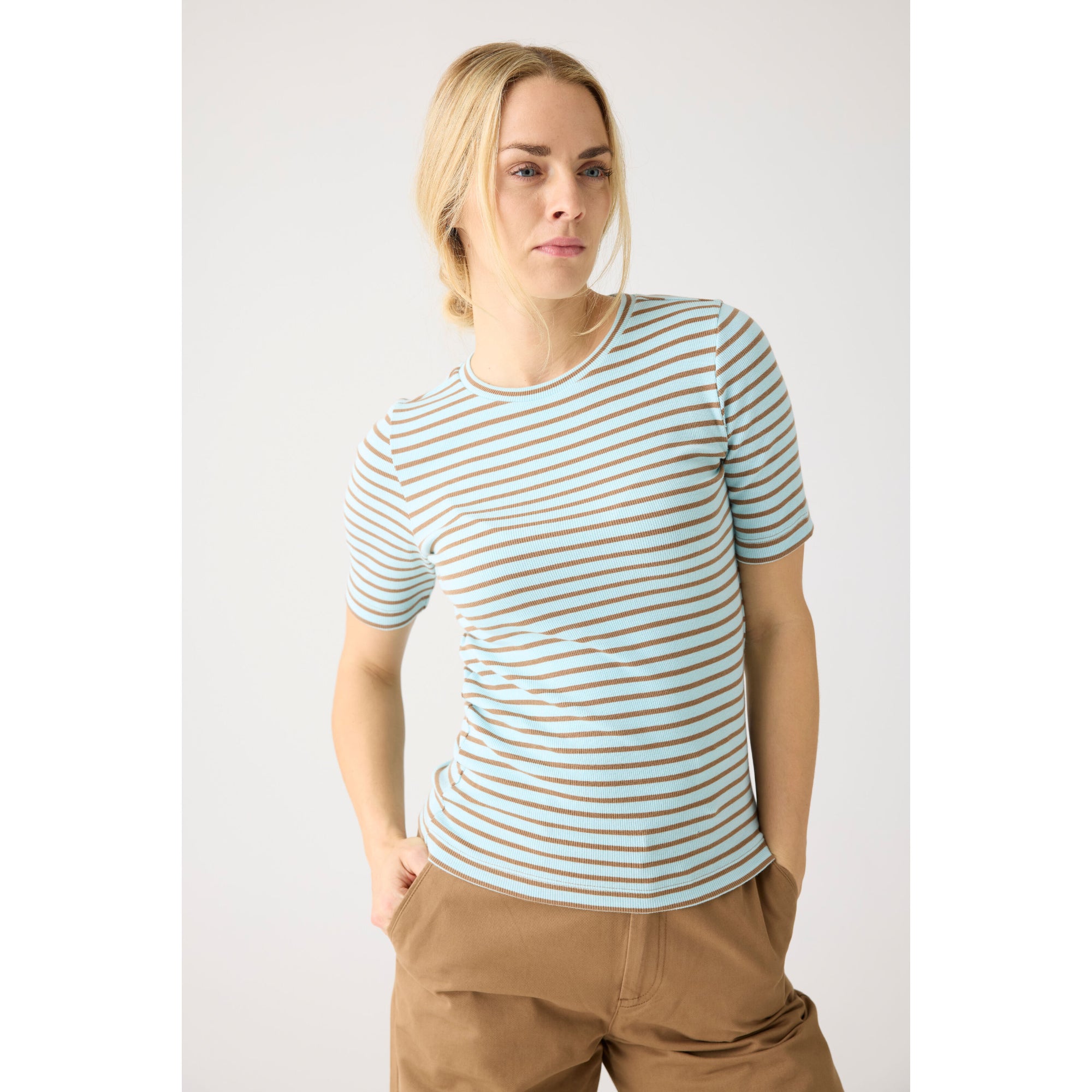 T-Shirt STRIPED RIB aus Bio-Baumwolle