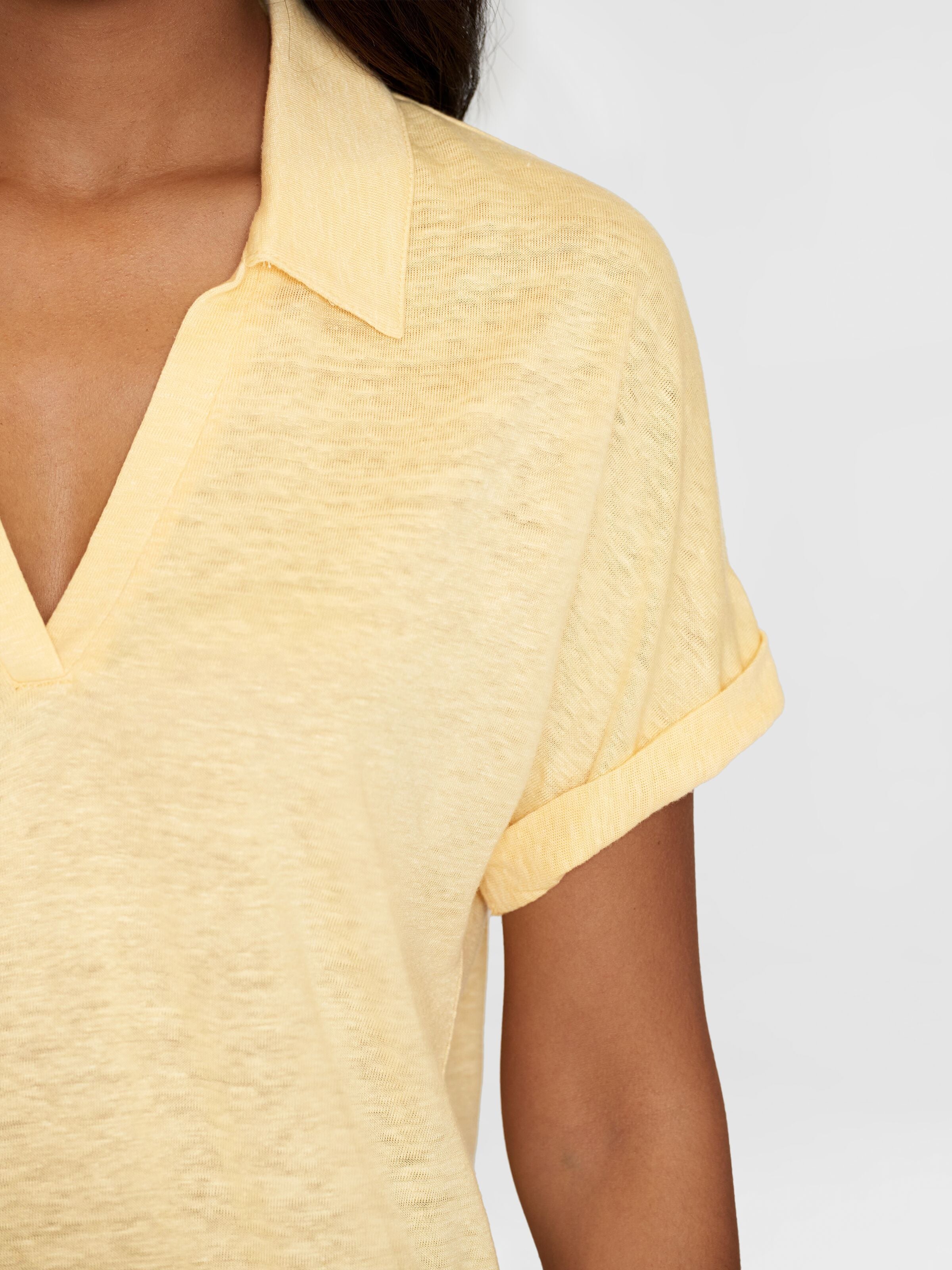 Poloshirt BAT SLEEVE aus Bio-Leinen