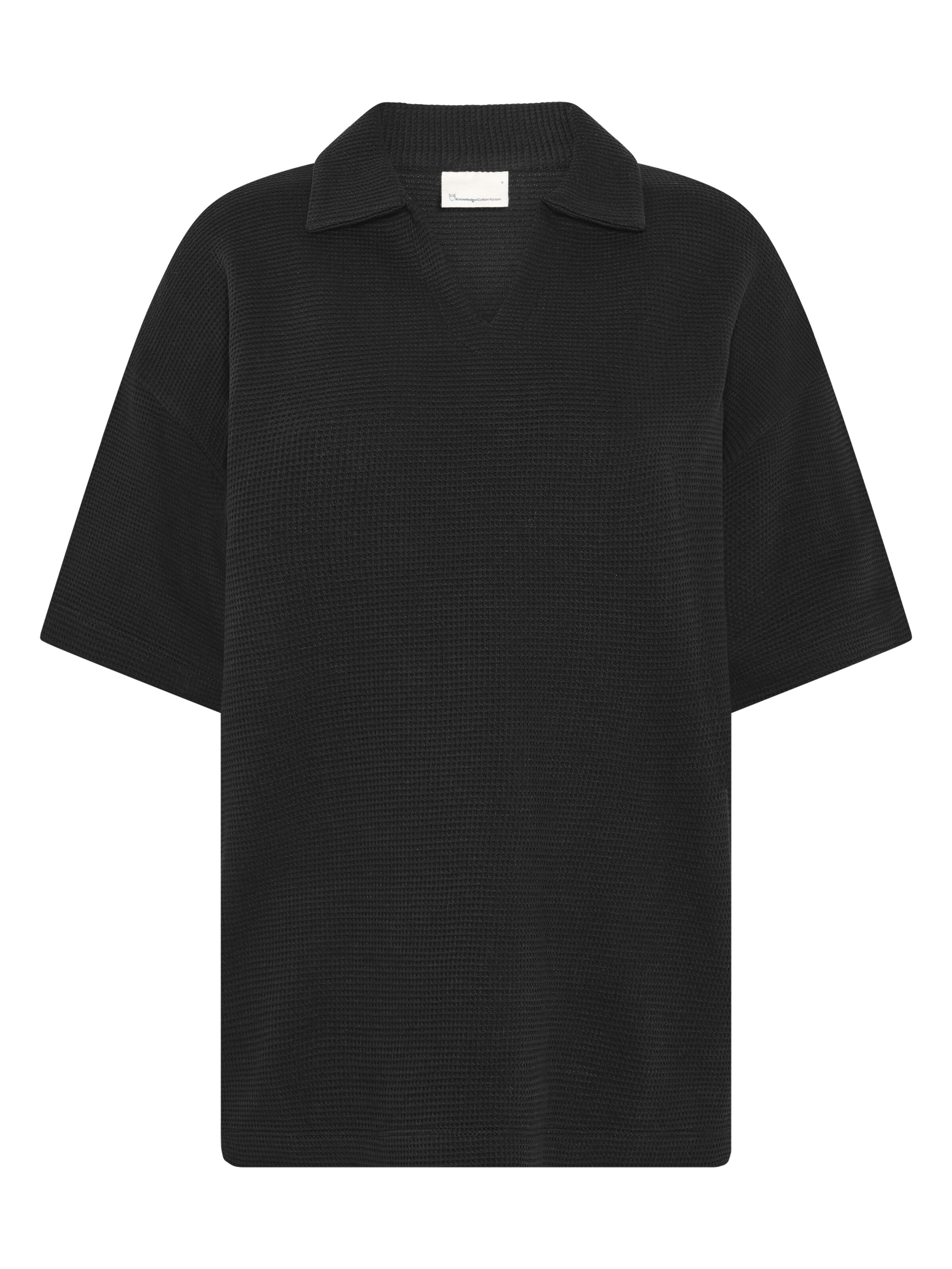 Poloshirt mit Waffle-Struktur und Split-Kragen aus Bio-Baumwolle