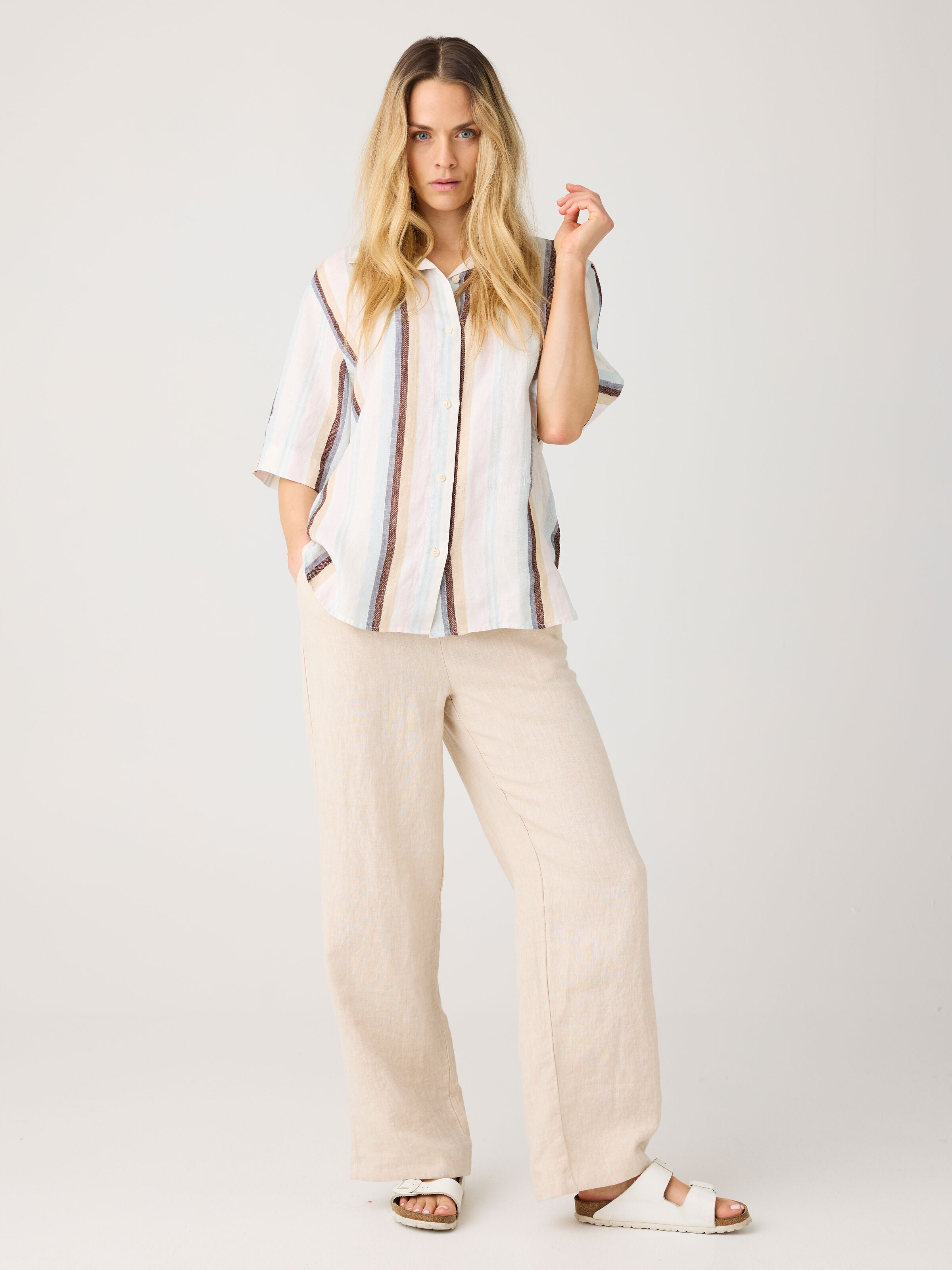 POSEY weite, mittelhohe Leinenhose - GOTS/Vegan