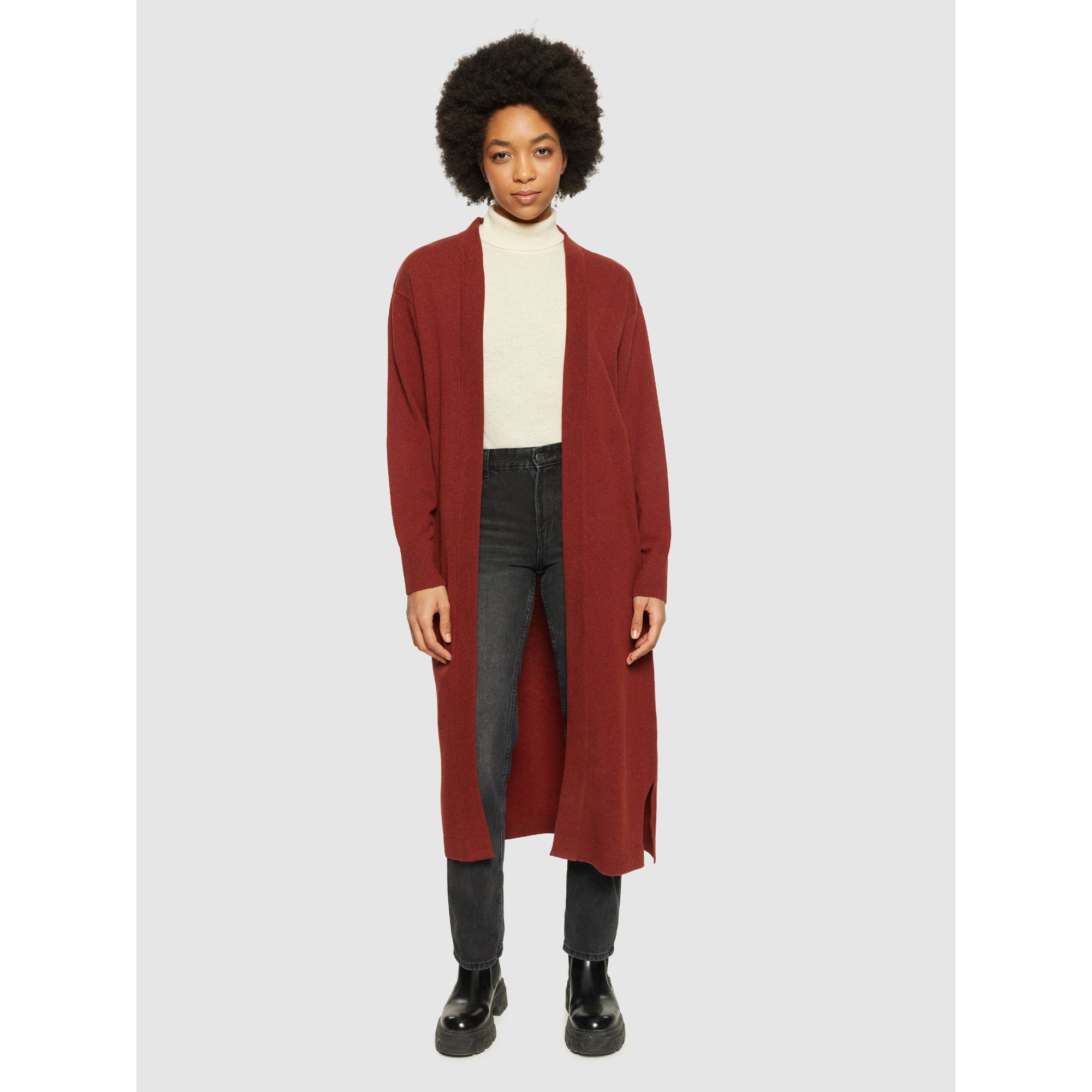 Langer Cardigan aus Bio-Lammwolle