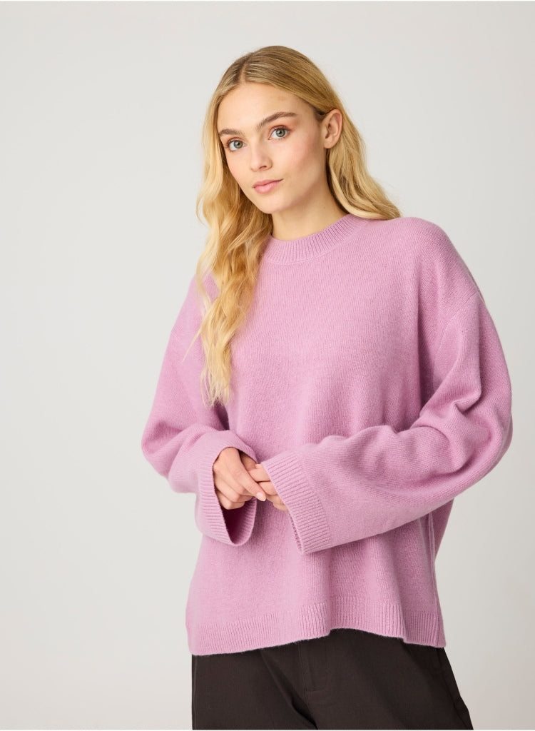 Rundhals-Strickpullover aus Lammwolle (RWS)