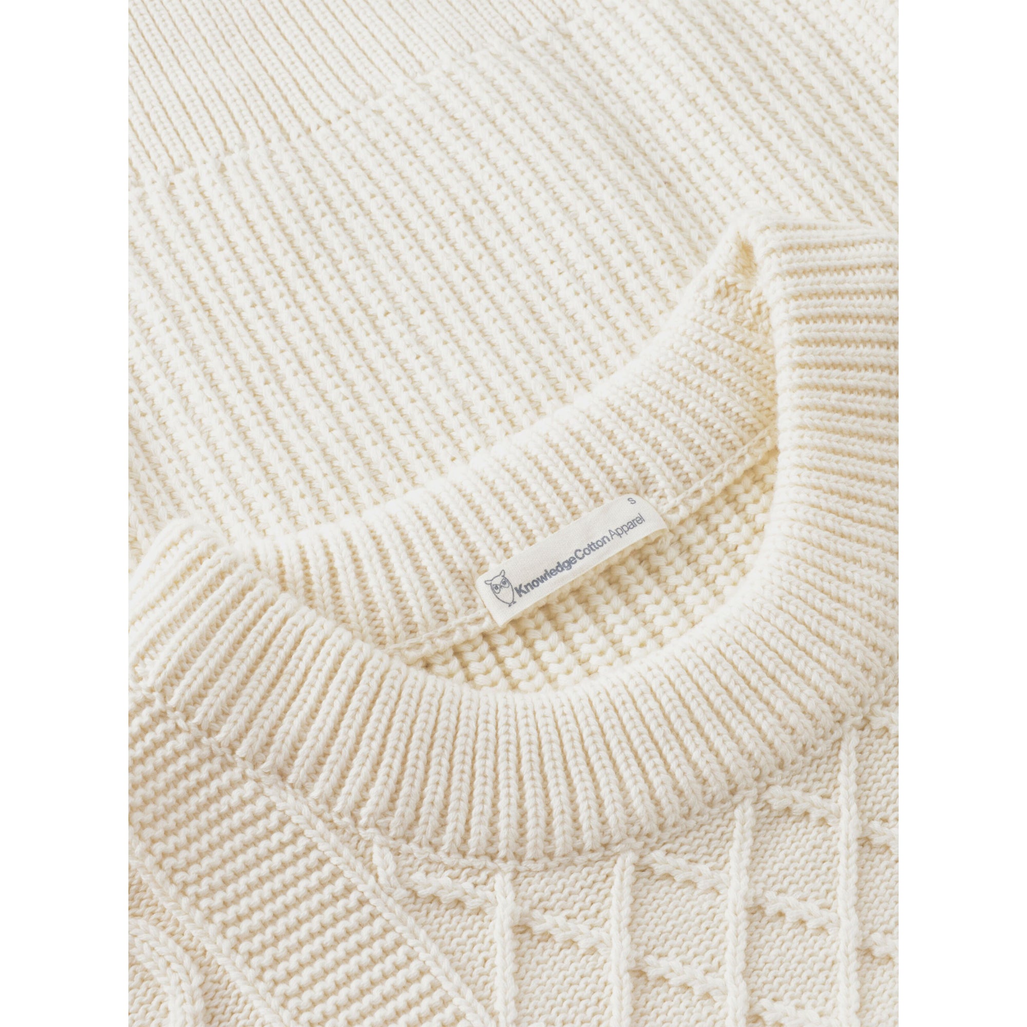Strukturstrick Pullover mit Rundhals aus Bio-Baumwolle ROC/GOTS/Vegan