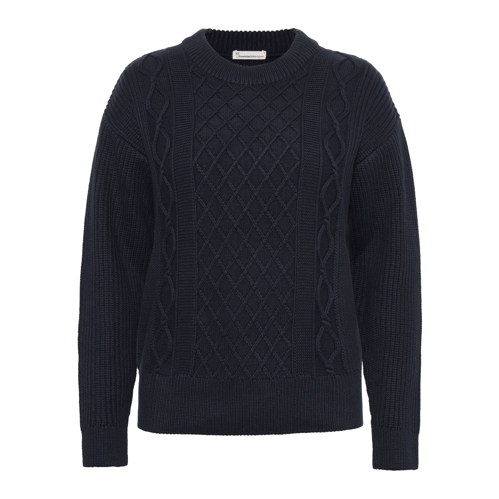 Strukturstrick Pullover mit Rundhals aus Bio-Baumwolle ROC/GOTS/Vegan
