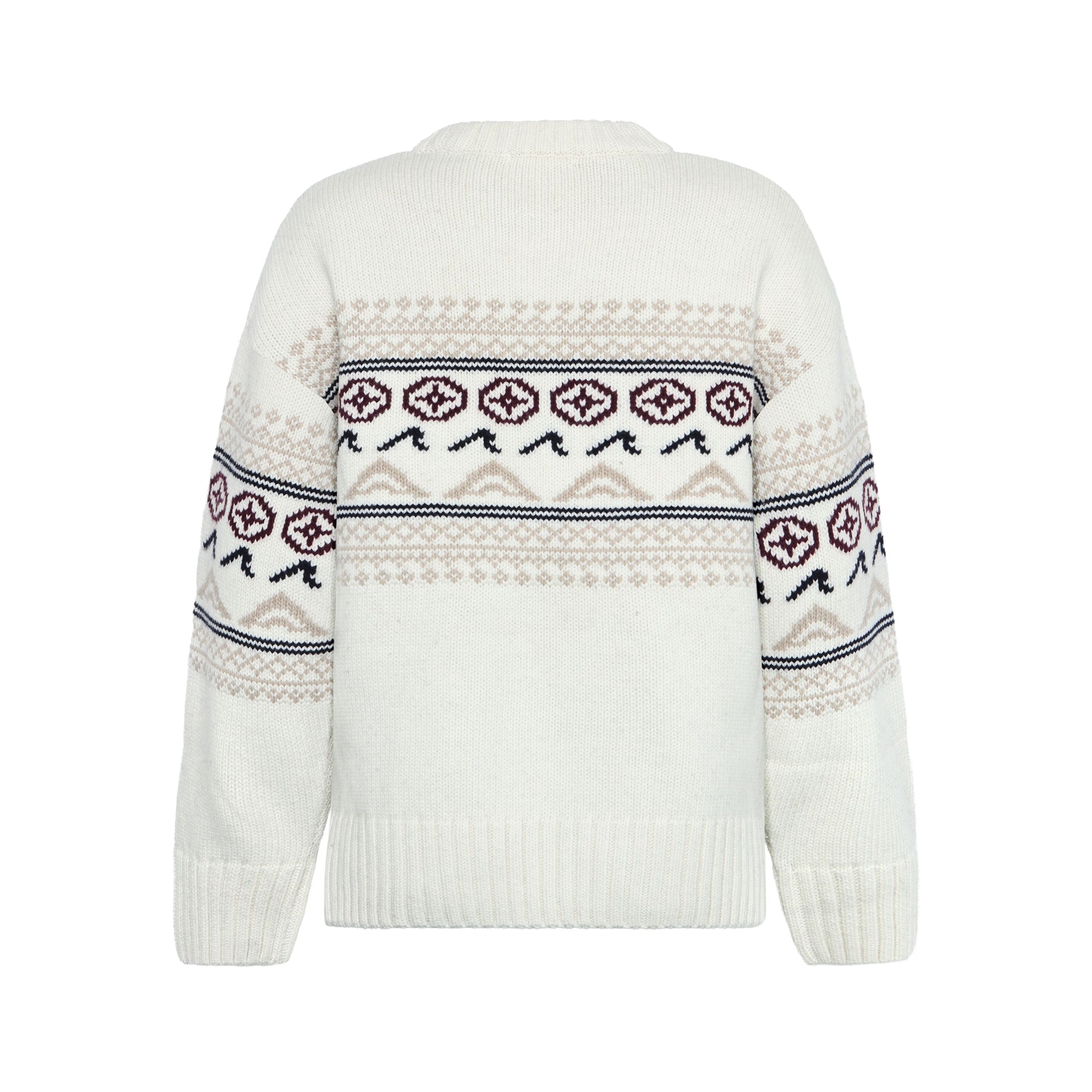 Rundhals-Pullover mit Strickmuster aus Lammwolle RWS