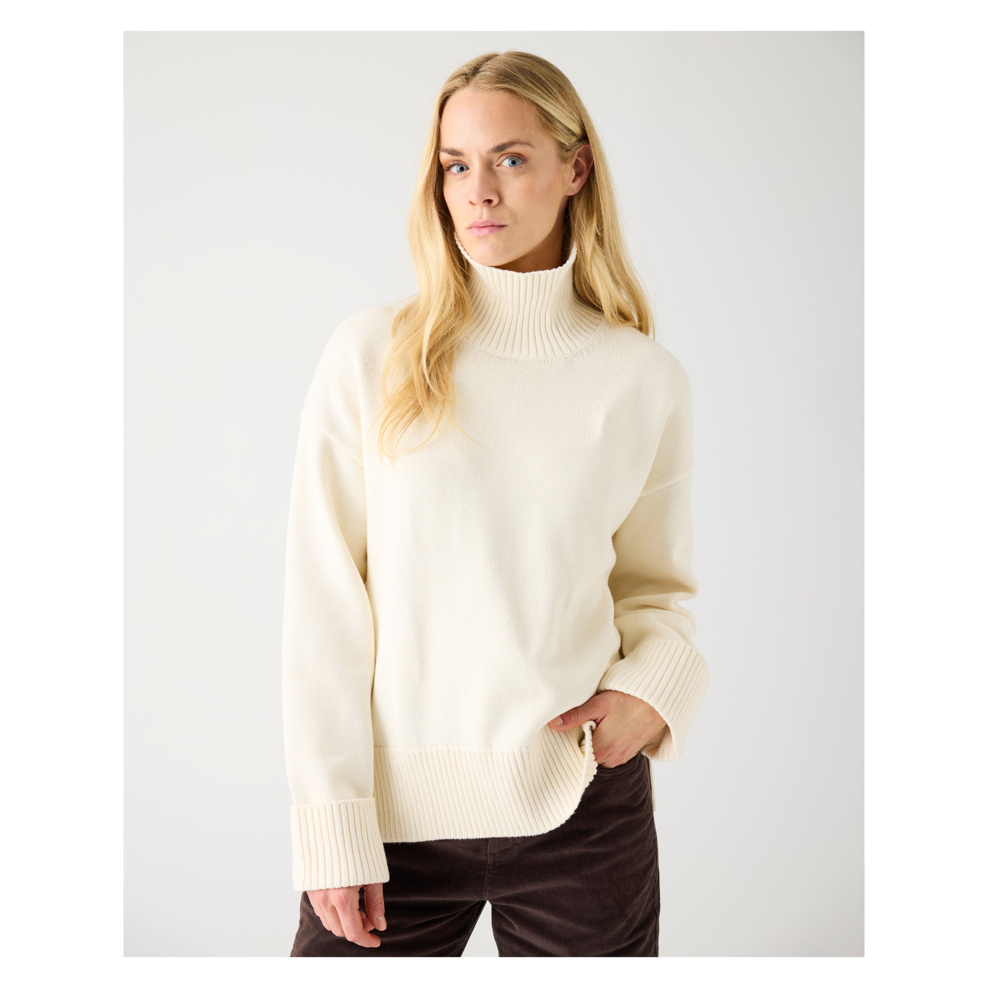 Rollkragen Pullover aus Bio-Baumwolle ROC/GOTS/Vegan