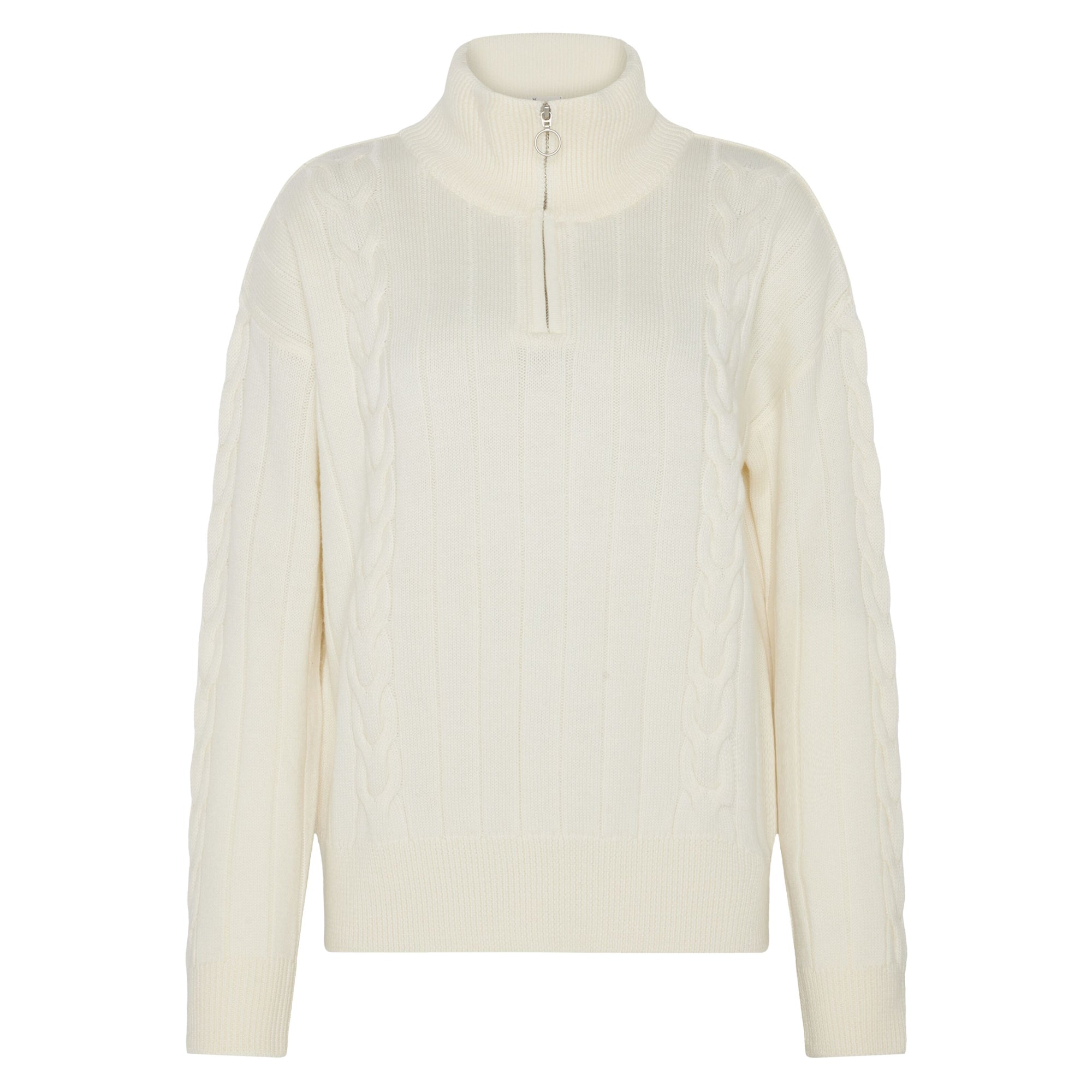 Halfzip Pullover mit hohem Kragen aus Merinowolle RWS