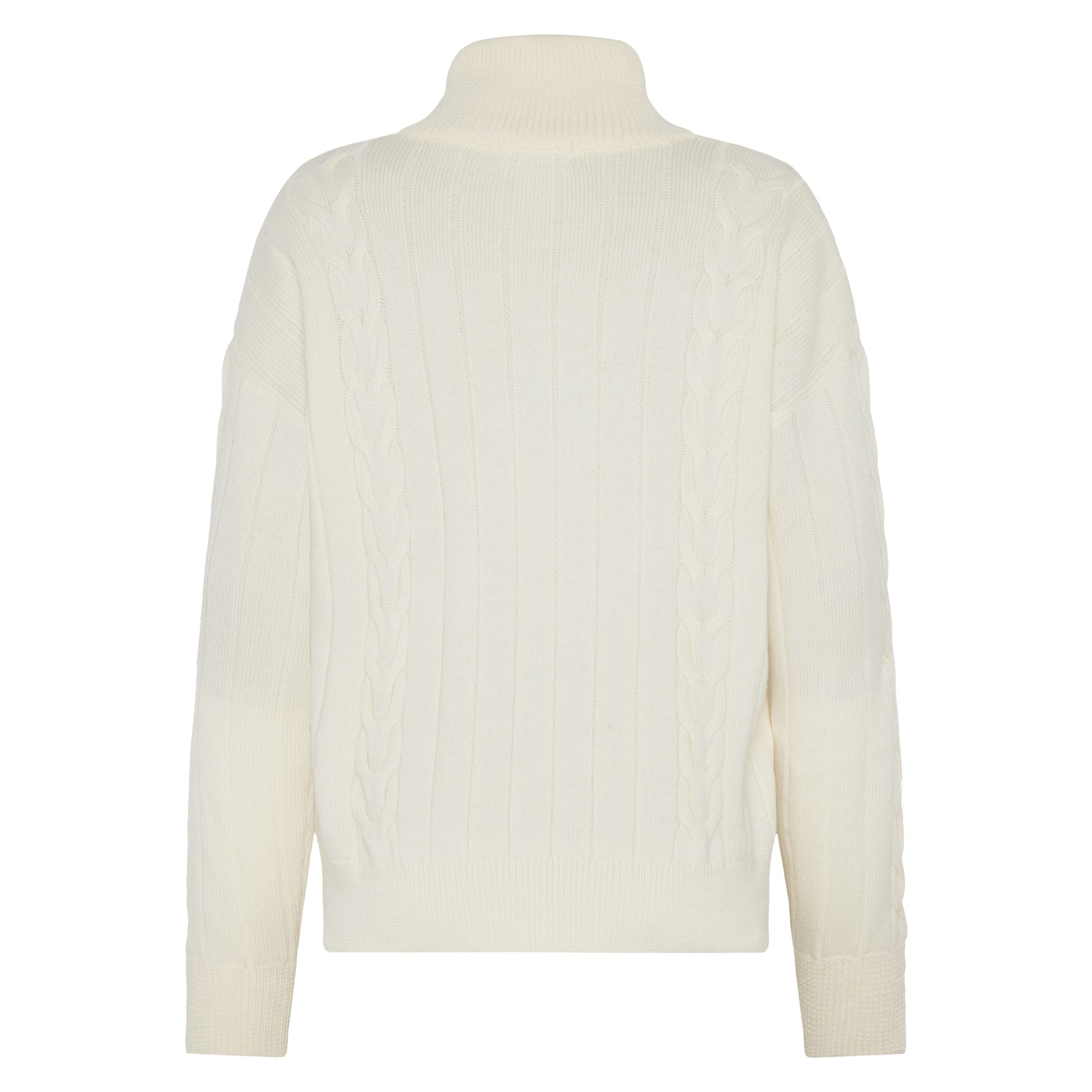Halfzip Pullover mit hohem Kragen aus Merinowolle RWS