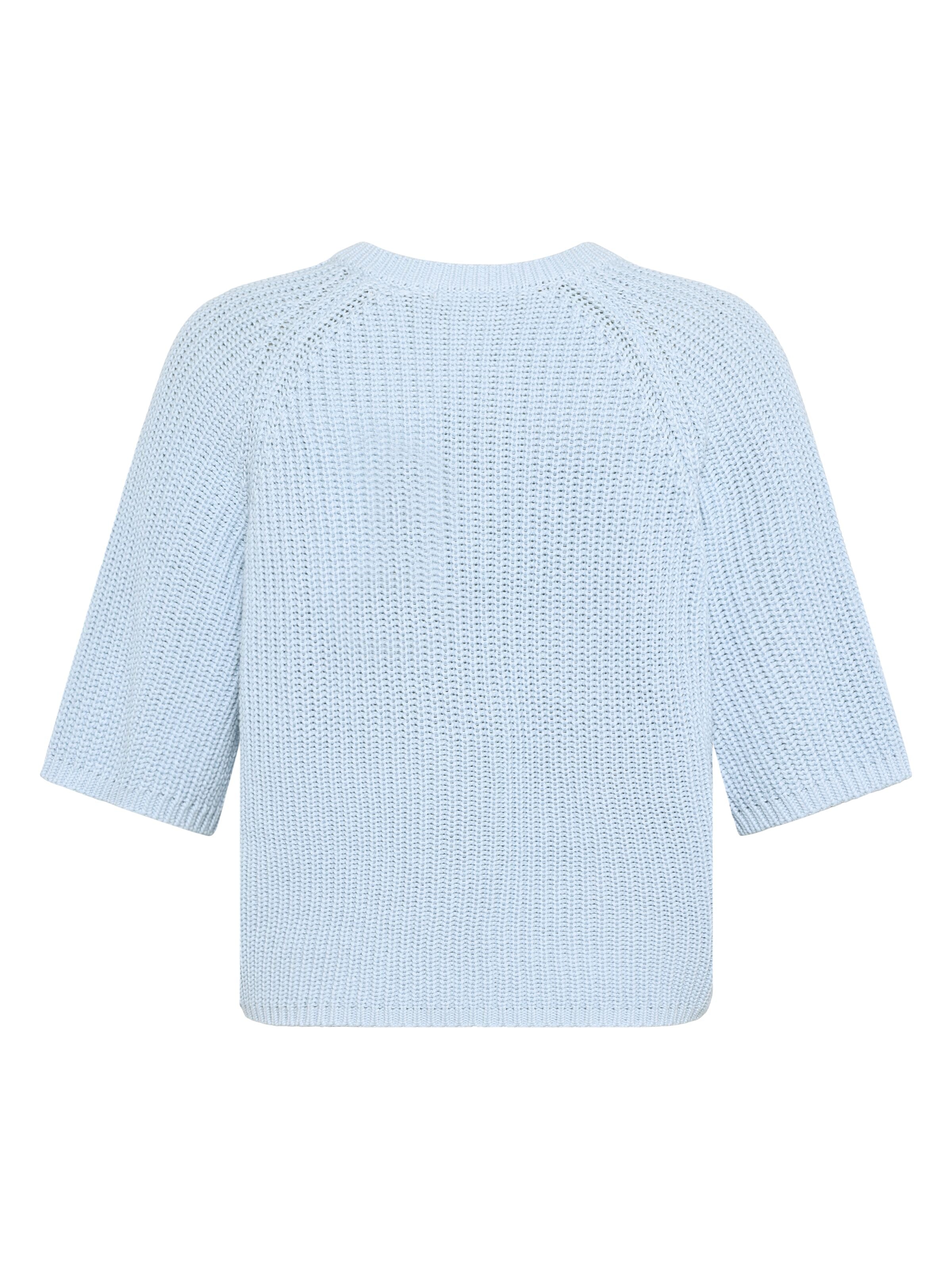 Leichter Kurzarm Pullover mit V-Ausschnitt aus Bio-Baumwolle