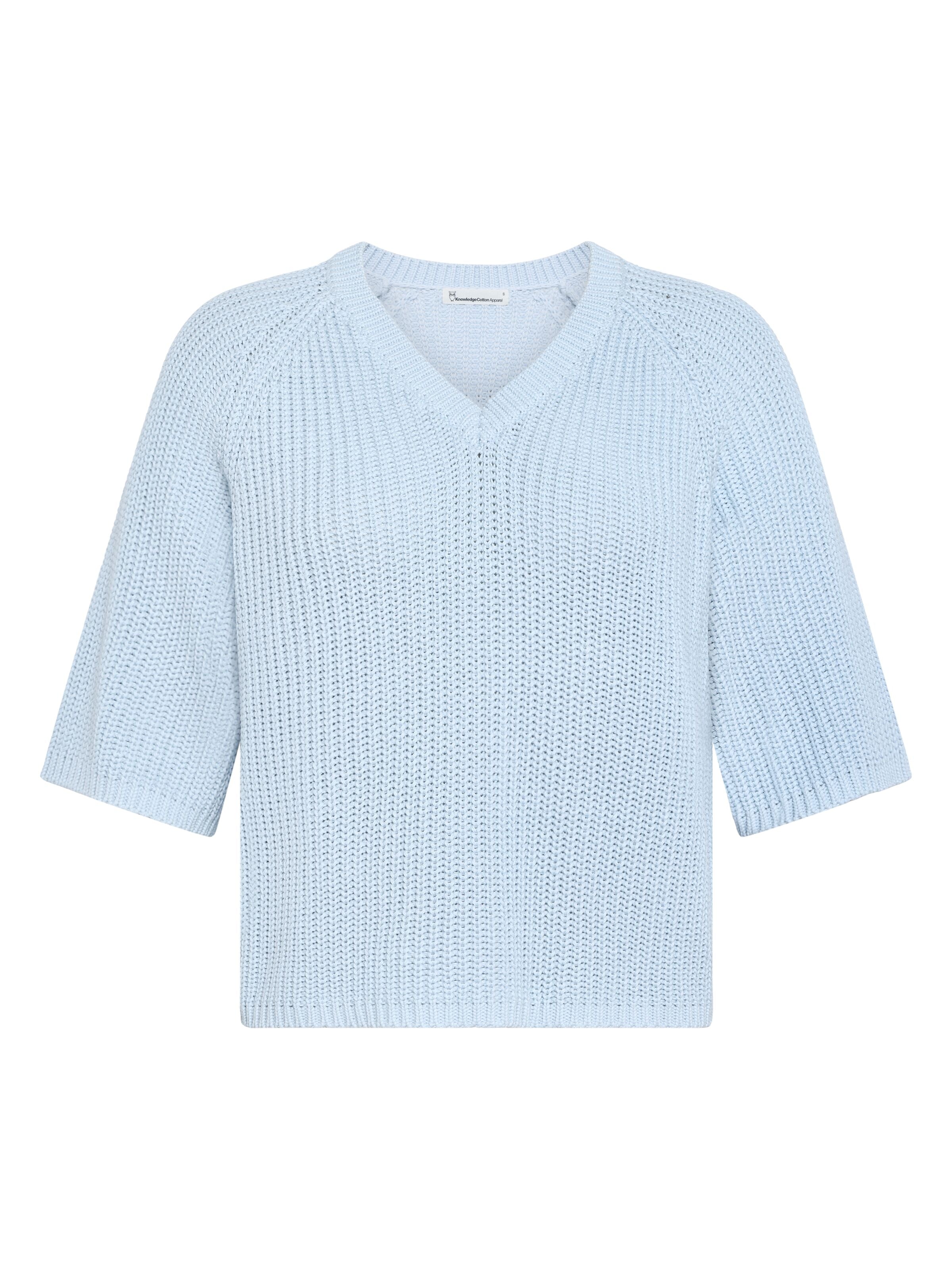 Leichter Kurzarm Pullover mit V-Ausschnitt aus Bio-Baumwolle