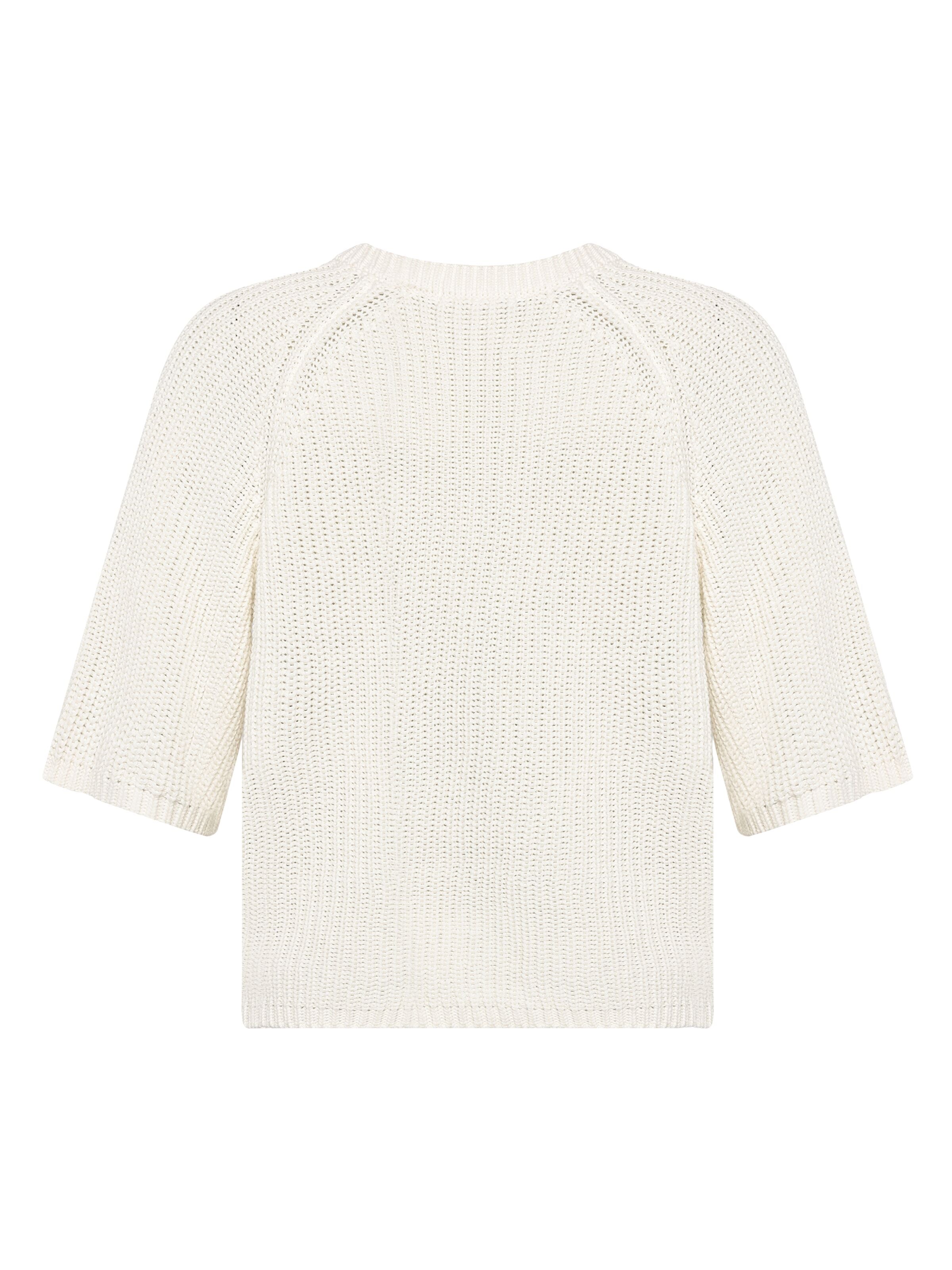 Leichter Kurzarm Pullover mit V-Ausschnitt aus Bio-Baumwolle