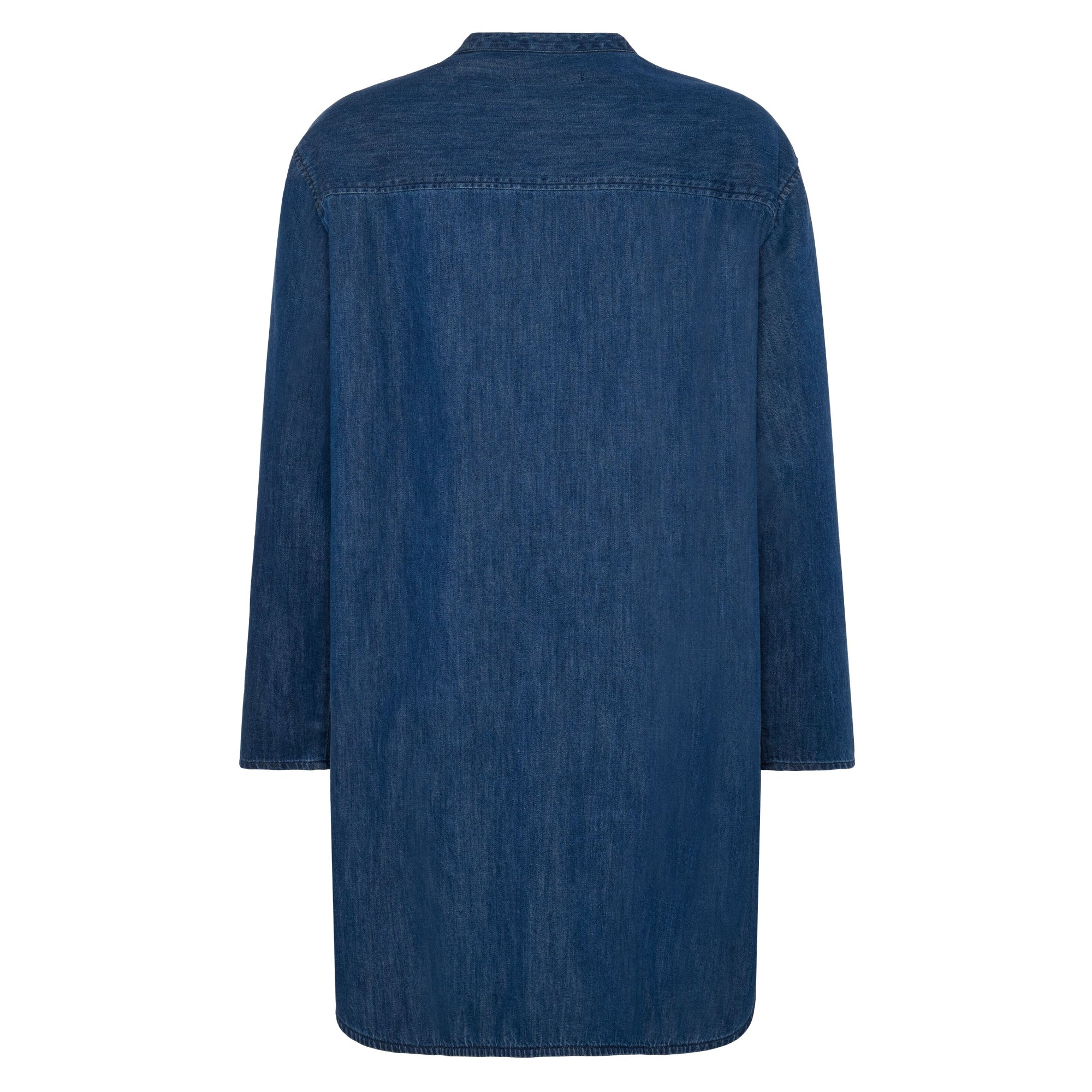 Langes Denim Blusenhemd aus Bio-Baumwolle ROC/GOTS/Vegan