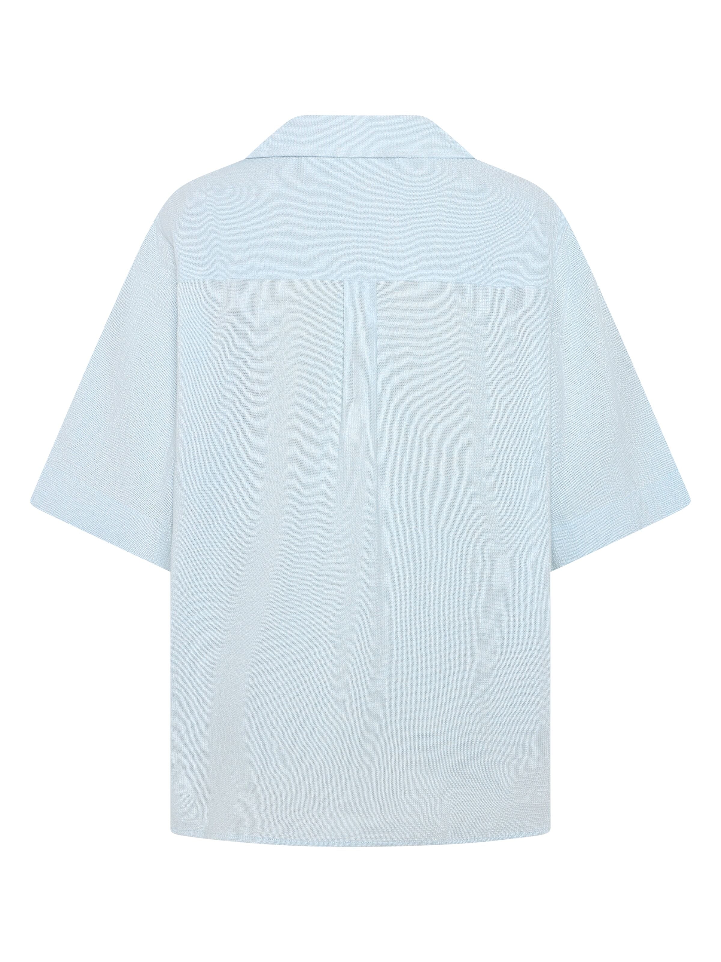 Lockere kurzarm Bluse mit Struktur aus Bio-Baumwolle