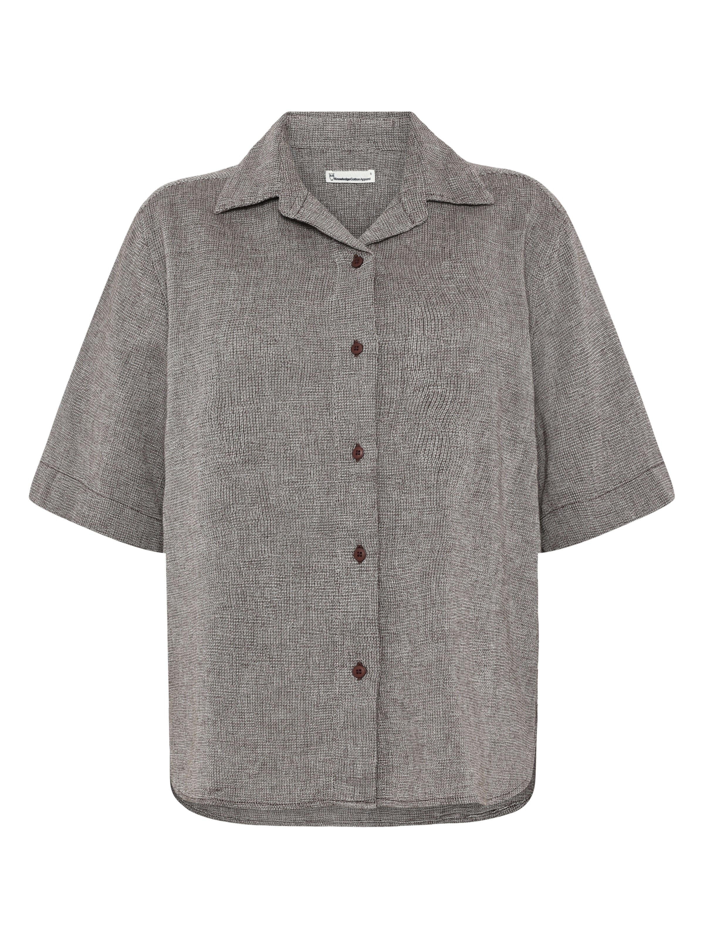 Lockere kurzarm Bluse mit Struktur aus Bio-Baumwolle