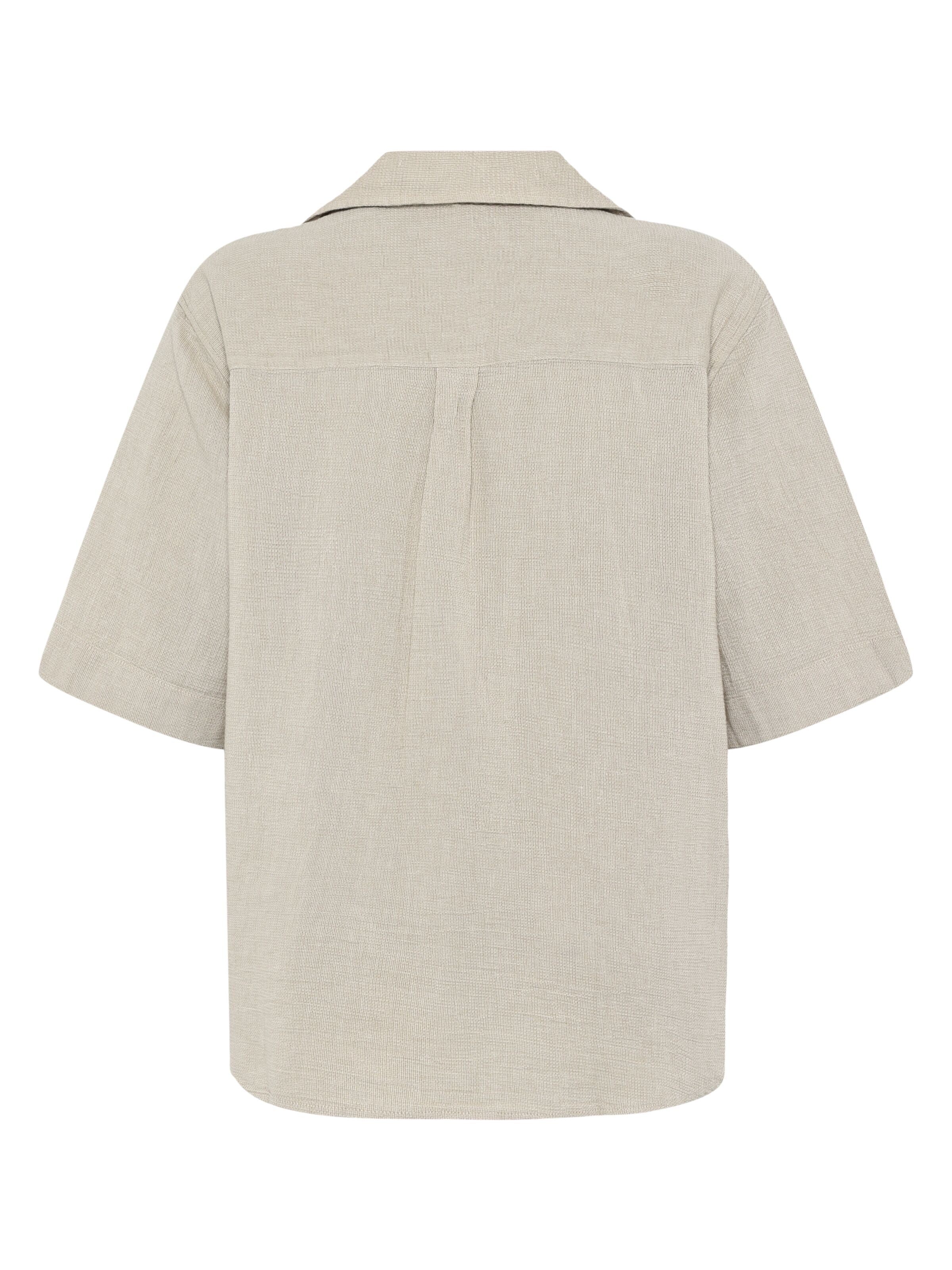 Lockere kurzarm Bluse mit Struktur aus Bio-Baumwolle
