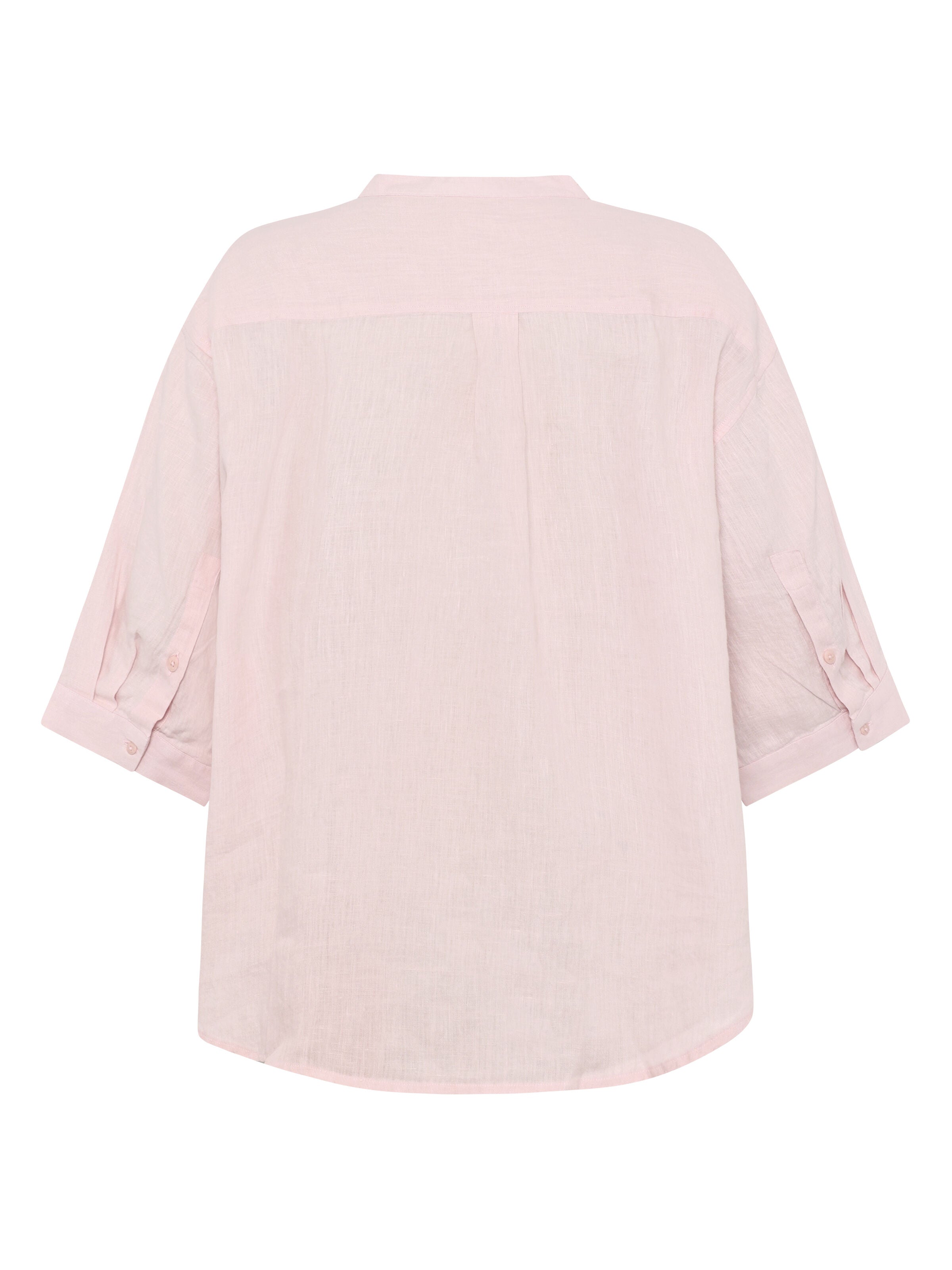 Lockeres Hemd und Bluse mit 3/4 Arm und Stehkragen aus Bio-Leinen