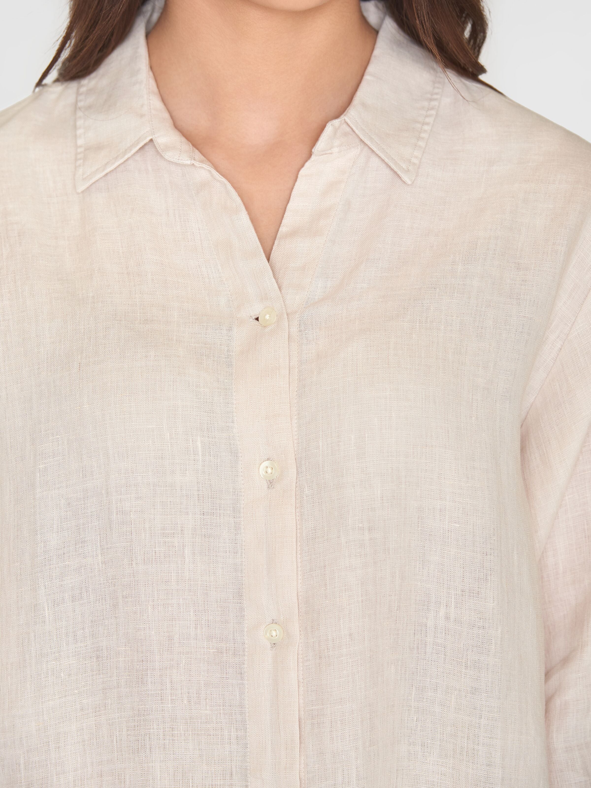 Langarm Hemdkleid CLASSIC aus Bio-Leinen