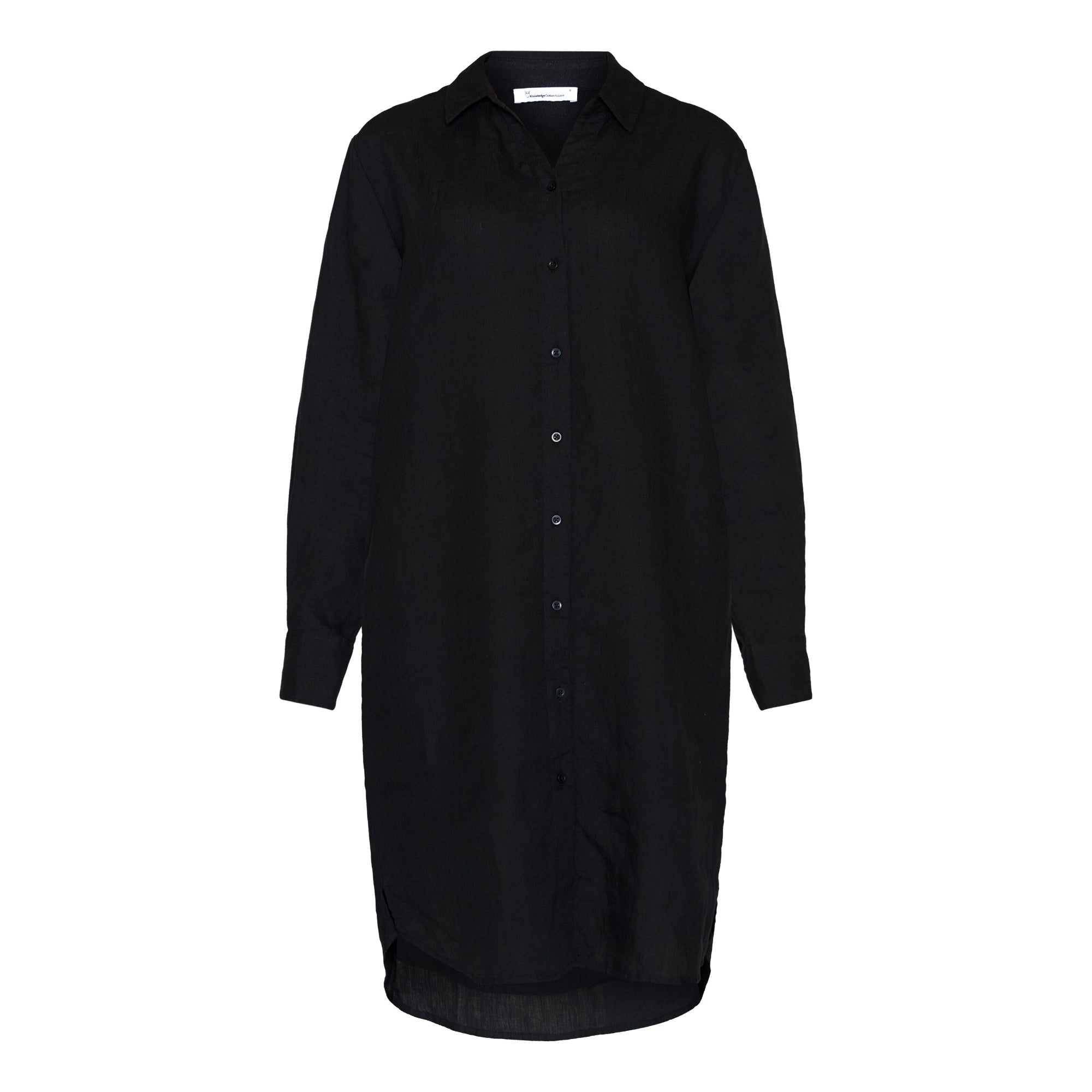 Langarm Leinenkleid aus Bio-Leinen GOTS/Vegan
