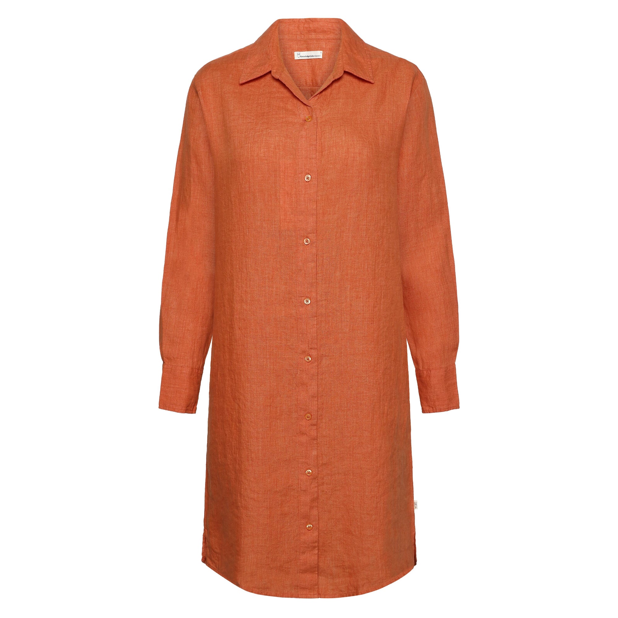 Langarm Leinenkleid aus Bio-Leinen GOTS/Vegan