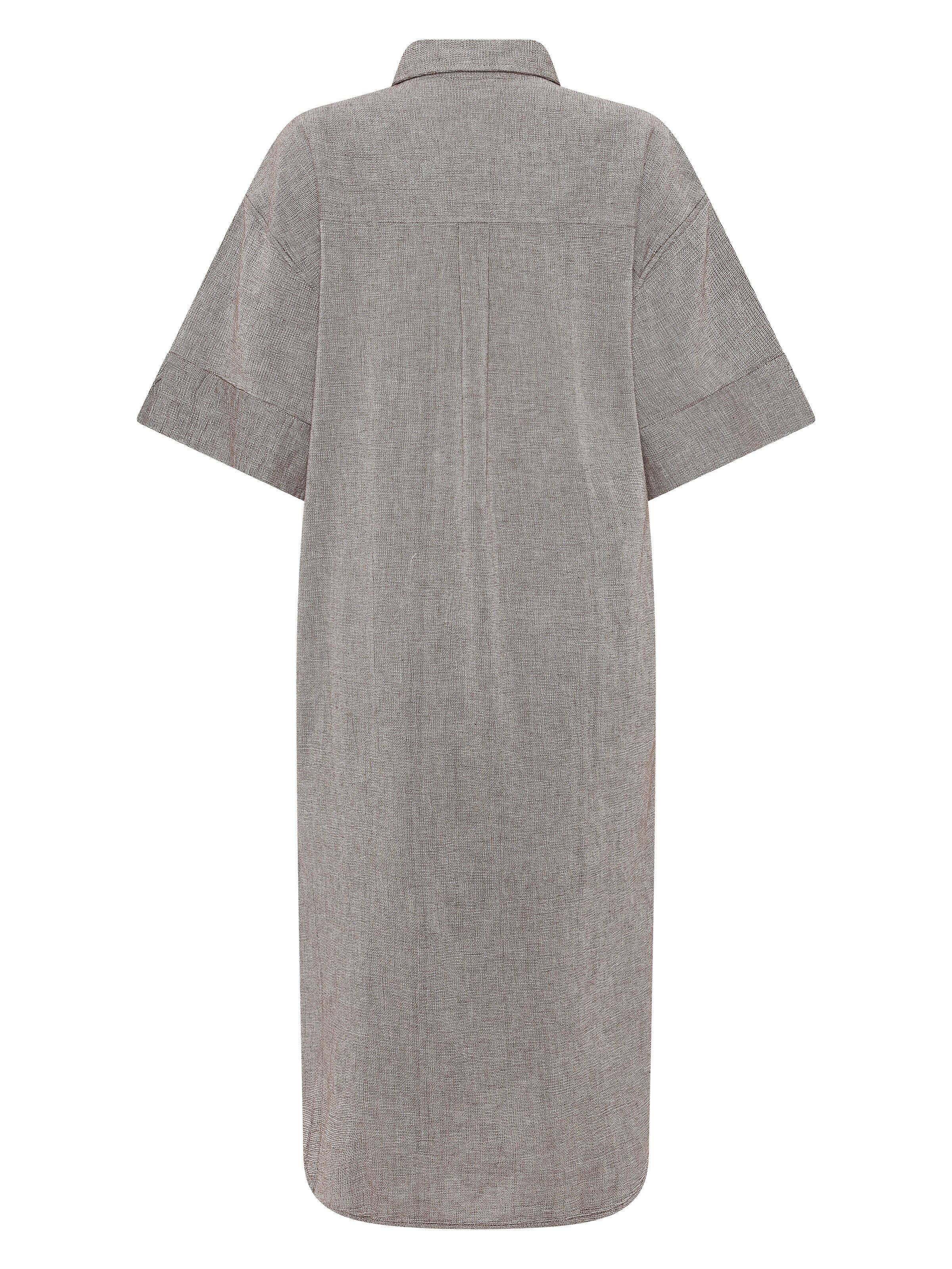 Kurzarm-Blusenkleid mit Struktur aus Bio-Baumwolle