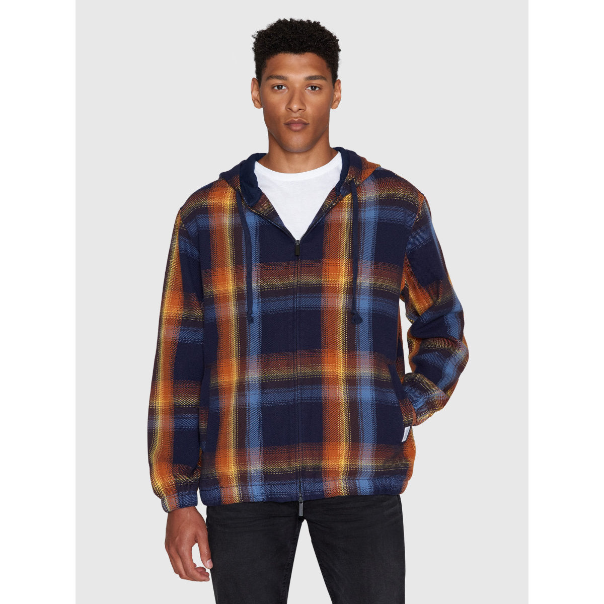 Jacke CHECKED HOODIE TWILL aus Bio-Baumwolle