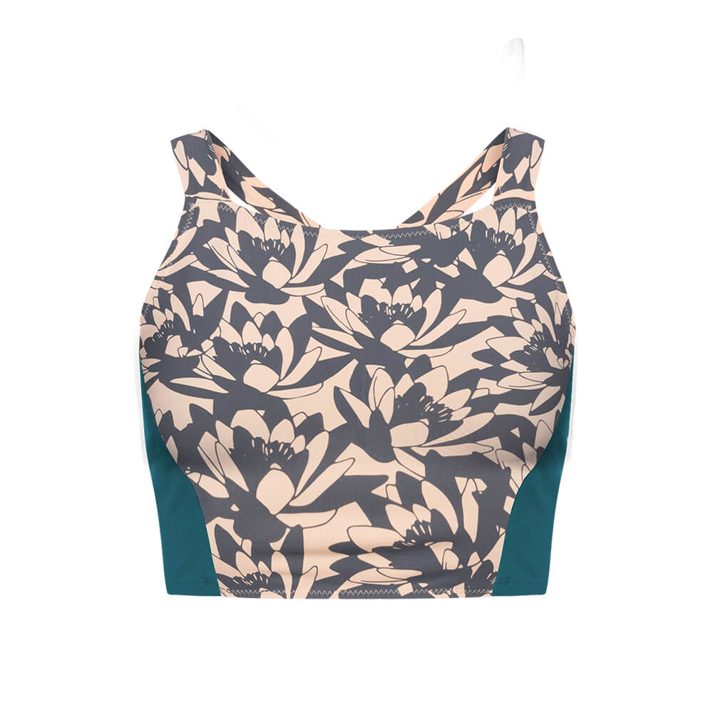 Bikini Surf Top GRAU-APRICOT mit ECONYL®