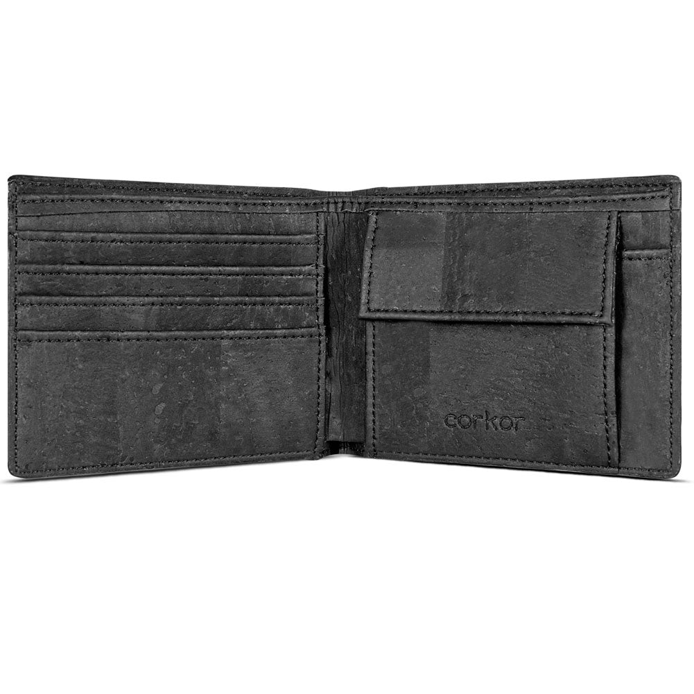 Kork Portemonnaie Mittel Black