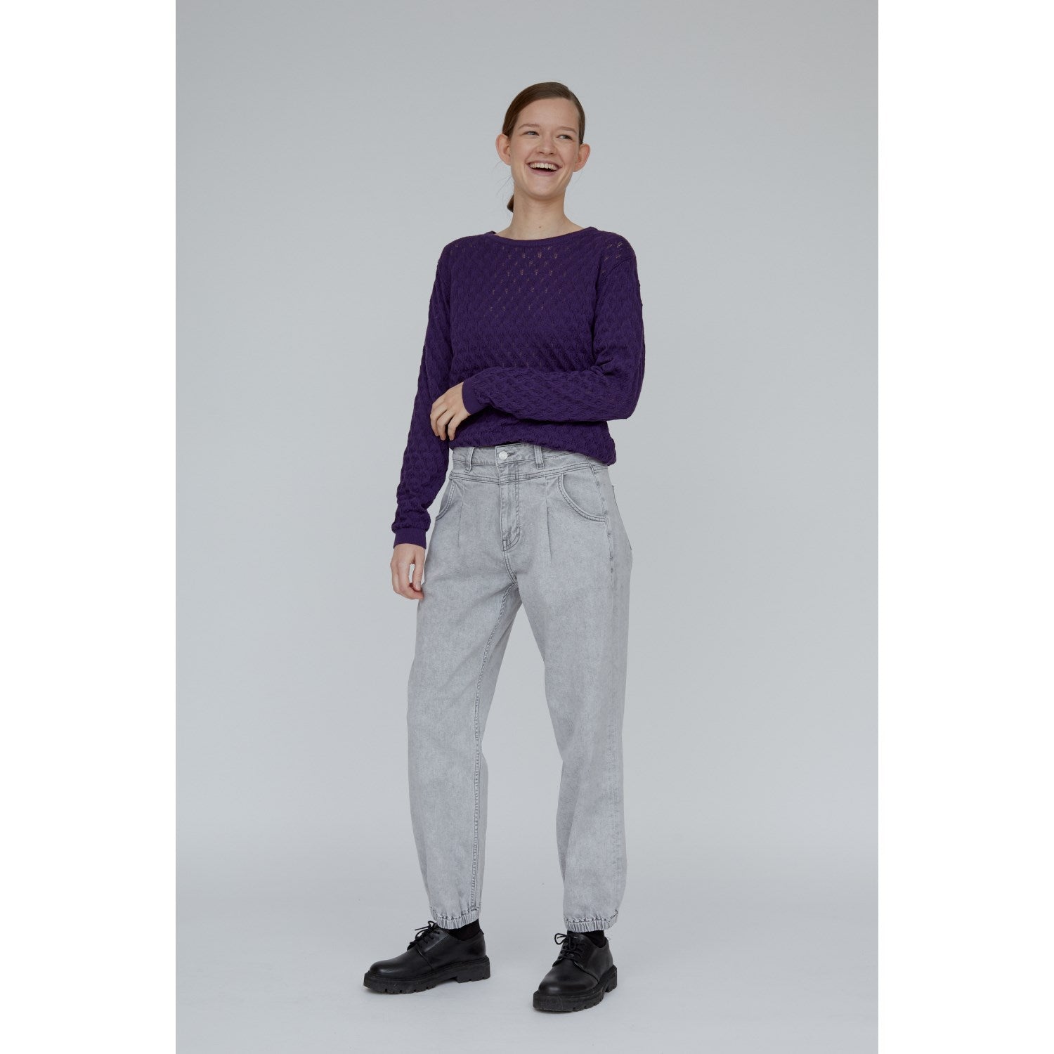 Pullover ISLA aus Bio-Baumwolle mit feinem Strickmuster