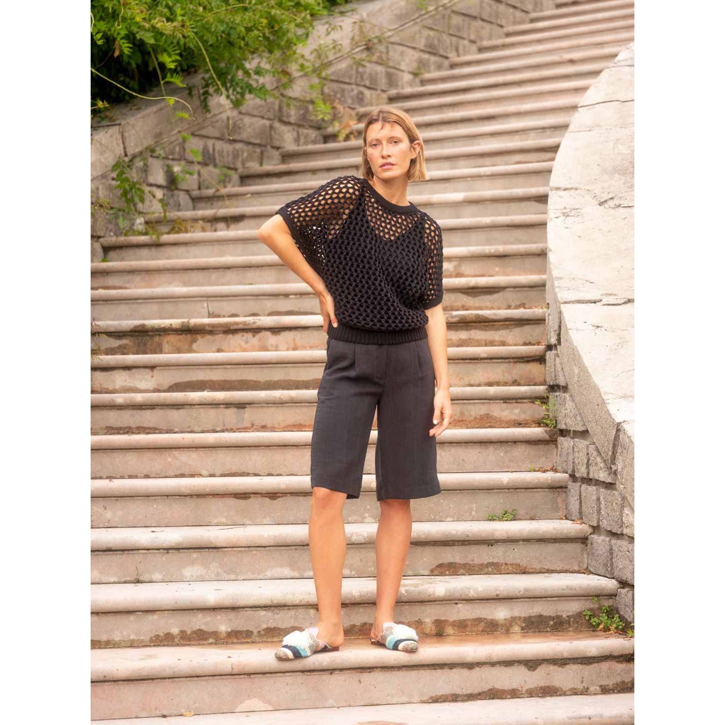 Bermuda aus TENCEL™ und recyceltem Polyester