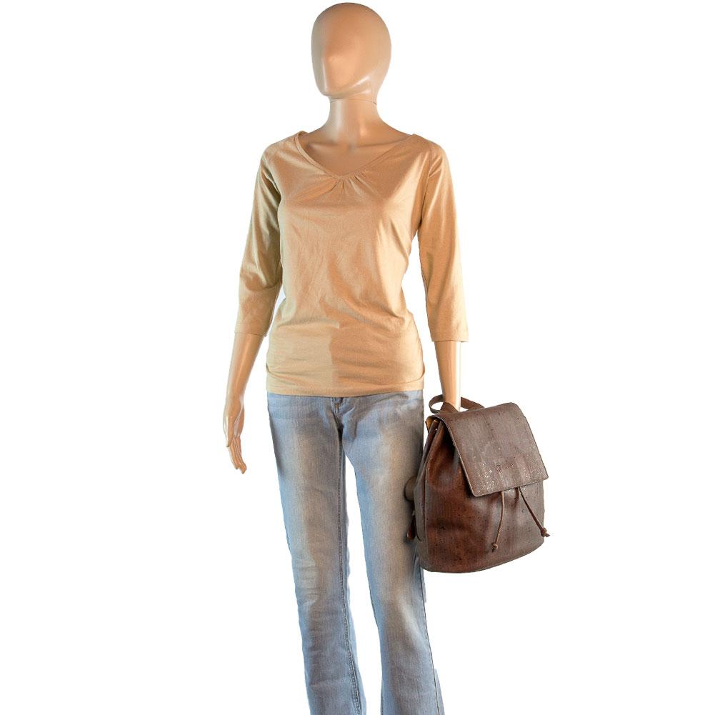 Rucksack aus Kork DARK BROWN