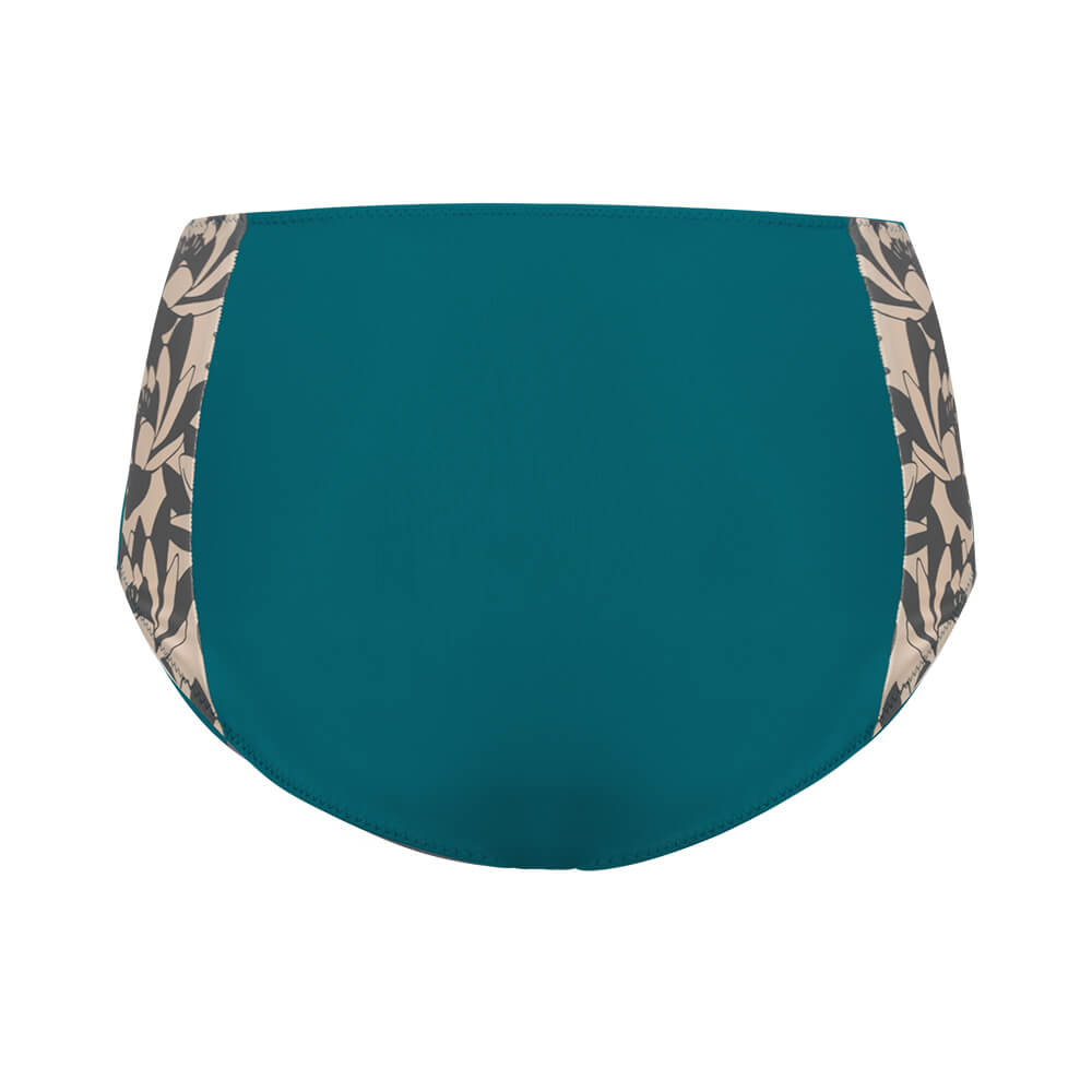 Bikini Midwaist Unterteil PETROL-GRAU mit ECONYL®