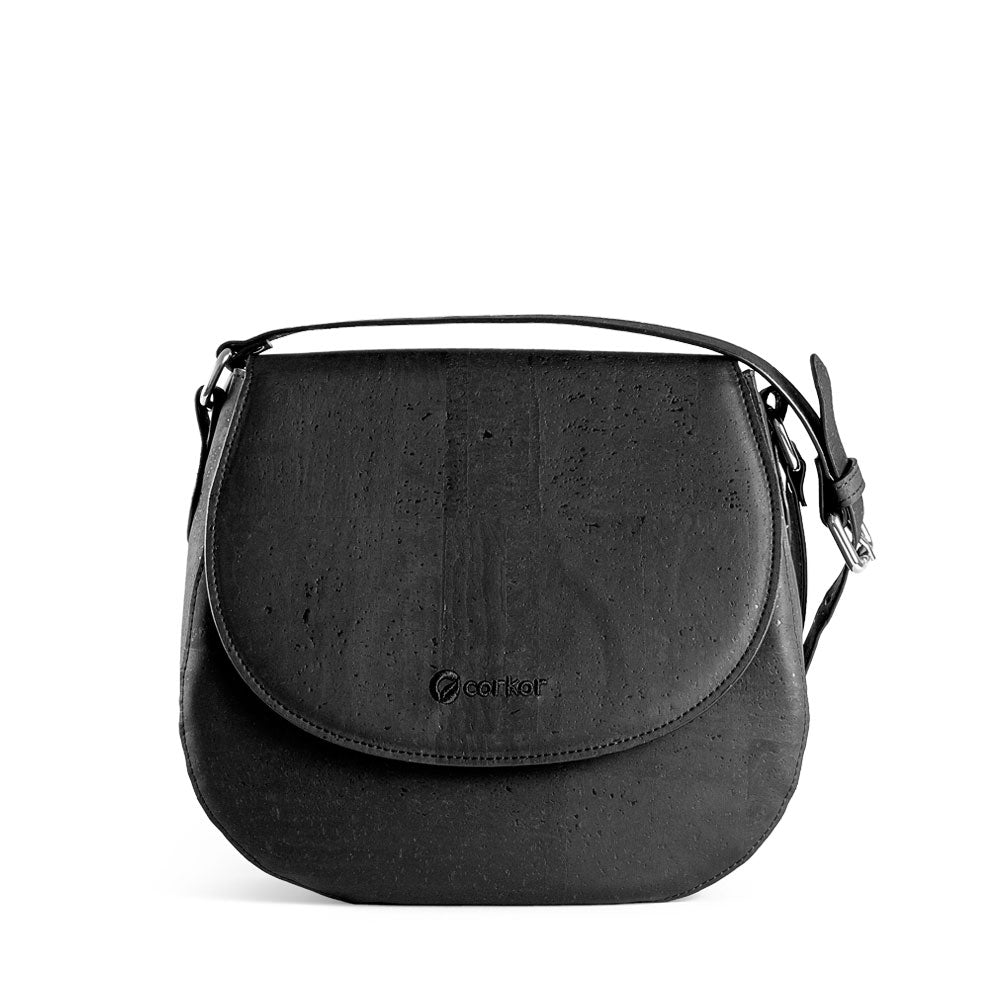 Kork Umhängetasche SADDLE BAG - Black