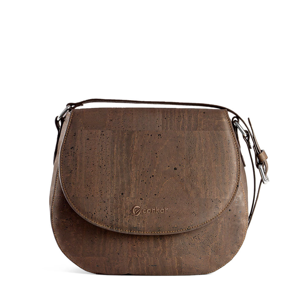 Kork Umhängetasche SADDLE BAG - Dark Brown