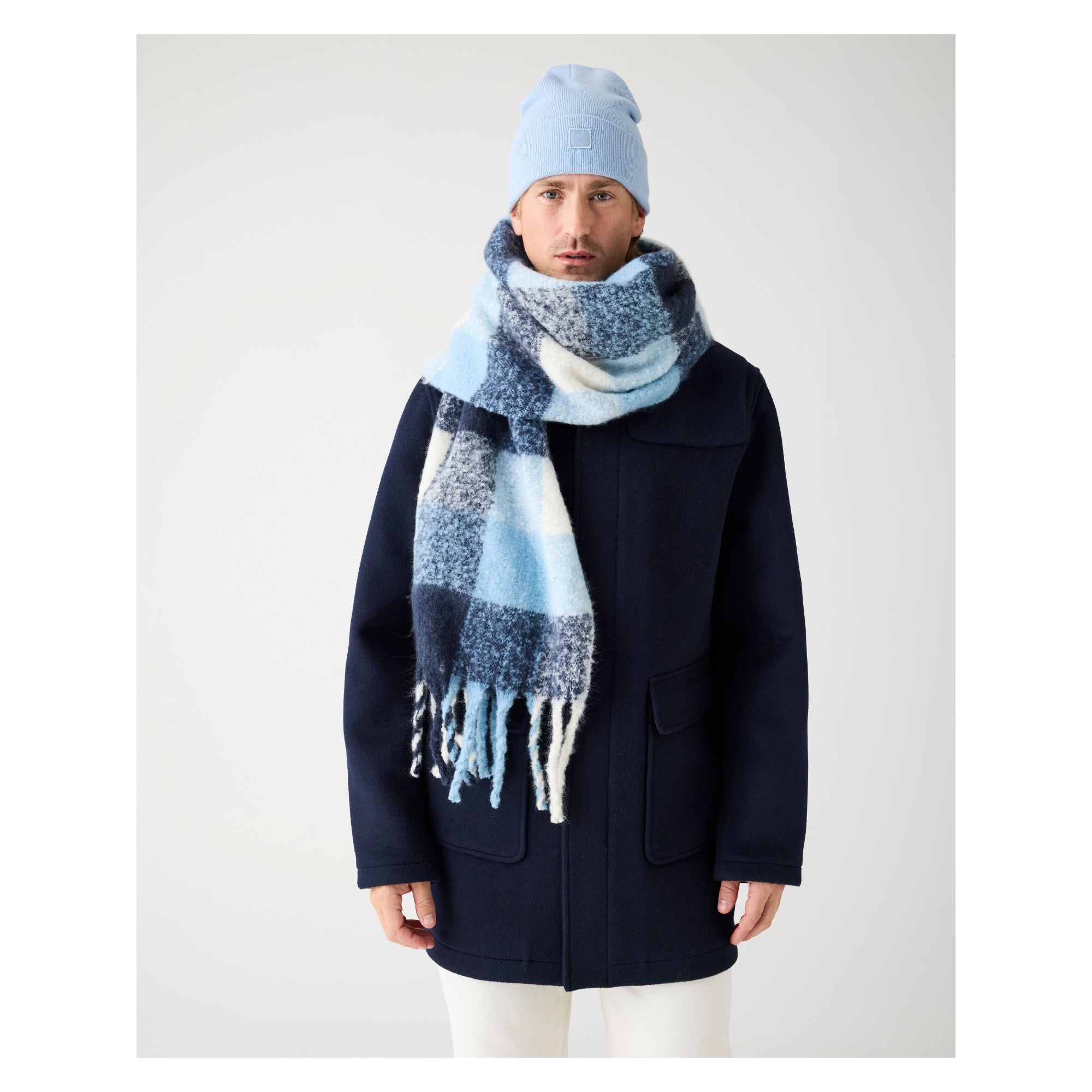 Karierter Schal aus recyceltem Polyester