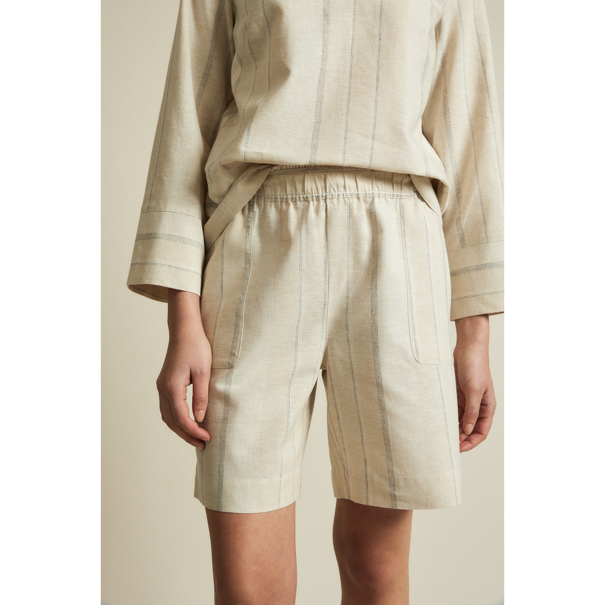 Streifenshorts aus Hanf und Baumwolle (kbA)