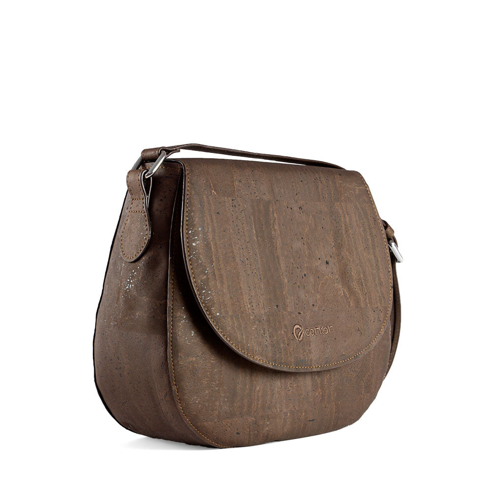 Kork Umhängetasche SADDLE BAG - Dark Brown