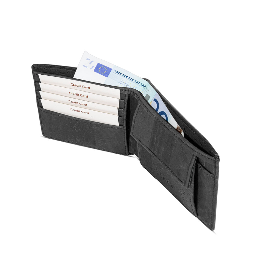 Kork Portemonnaie Mittel Black