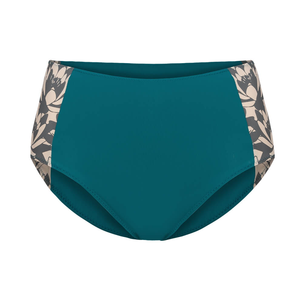Bikini Midwaist Unterteil PETROL-GRAU mit ECONYL®