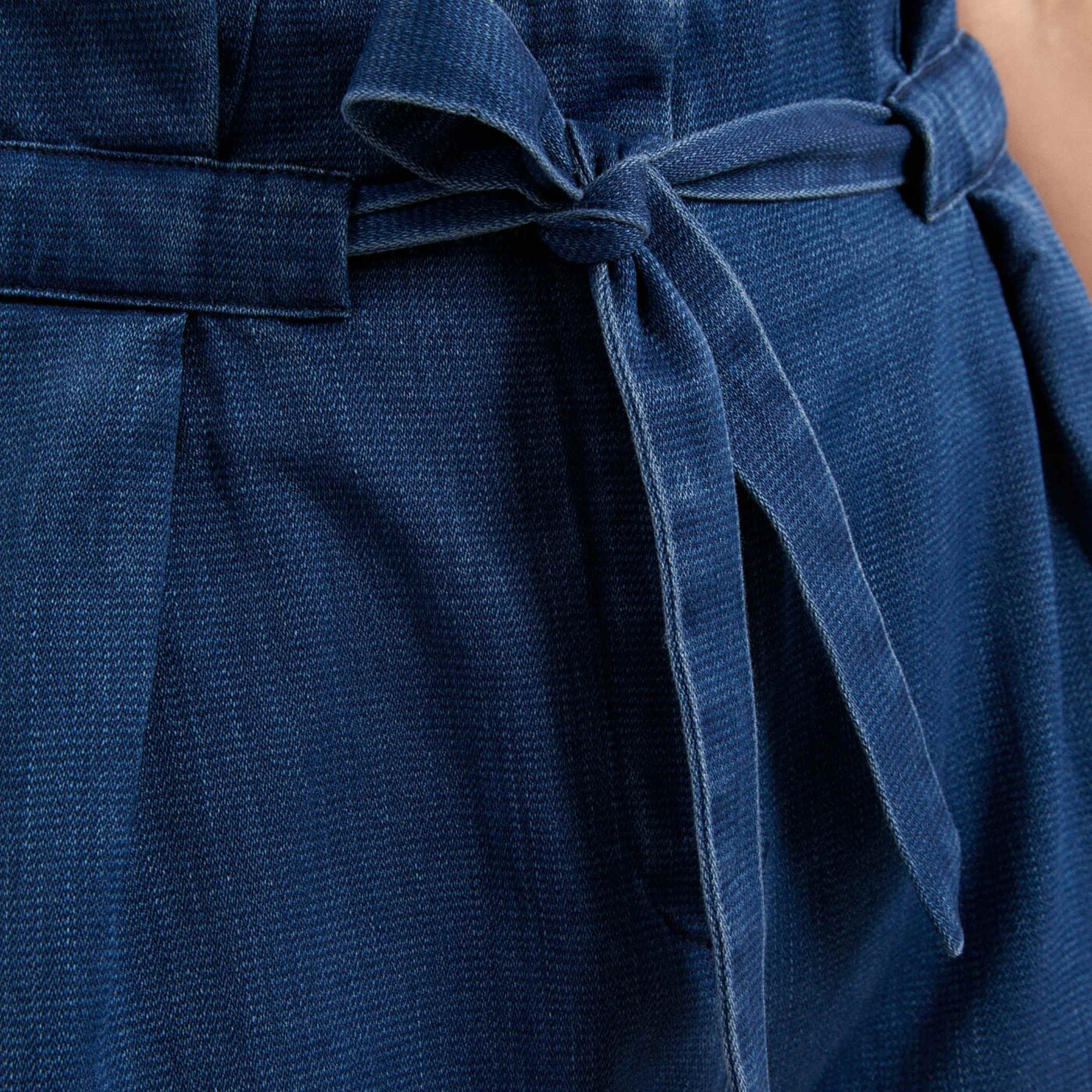 Paperbagshorts Denim Baumwolle und Hanf